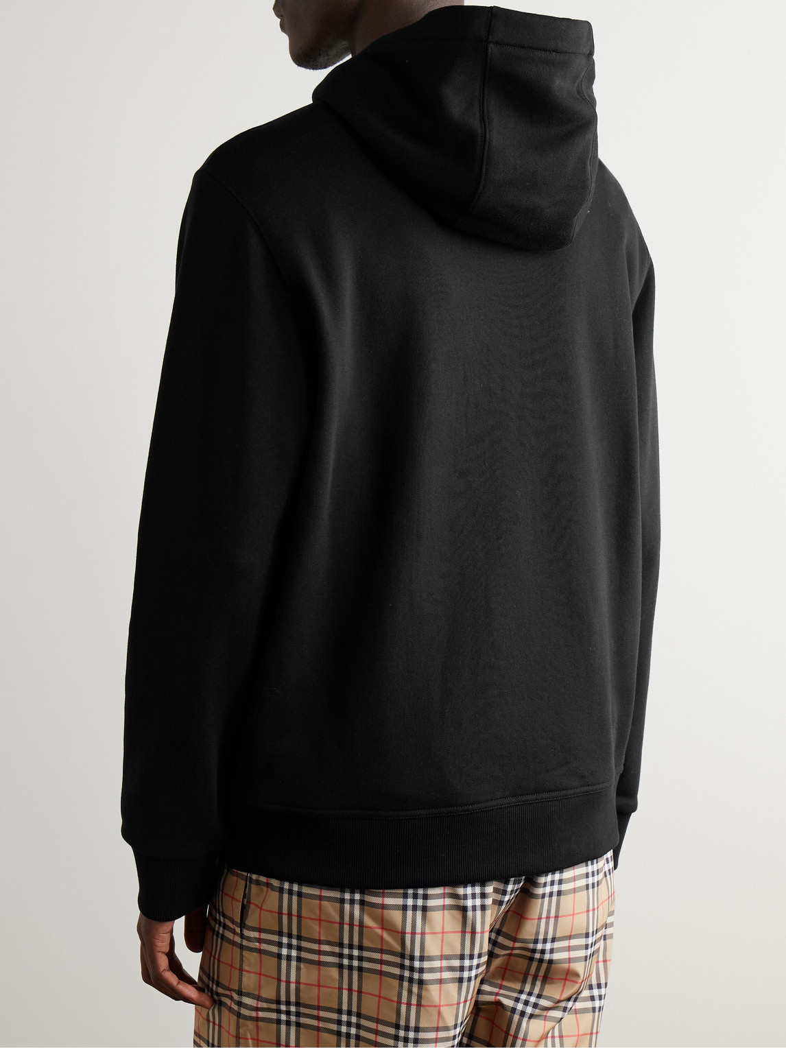 Shop Burberry Ansdell Logo-print Cotton-jersey Hoodie In Black