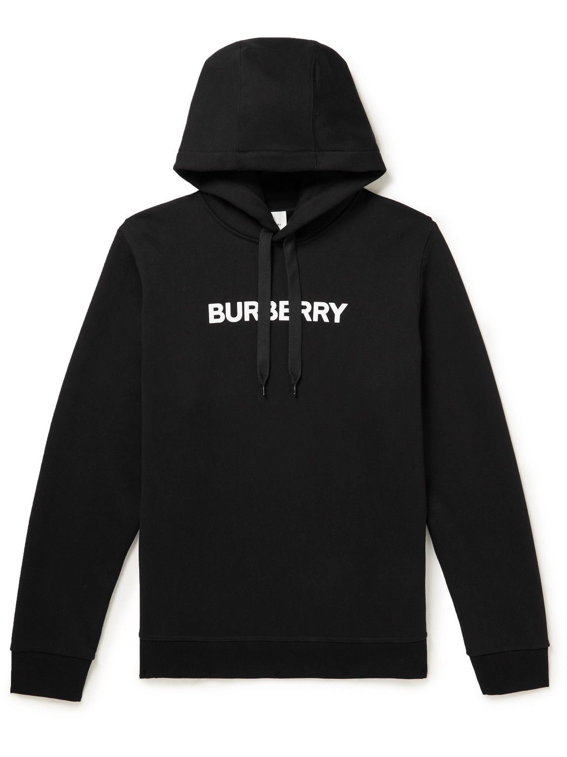 Shop Burberry Ansdell Logo-print Cotton-jersey Hoodie In Black