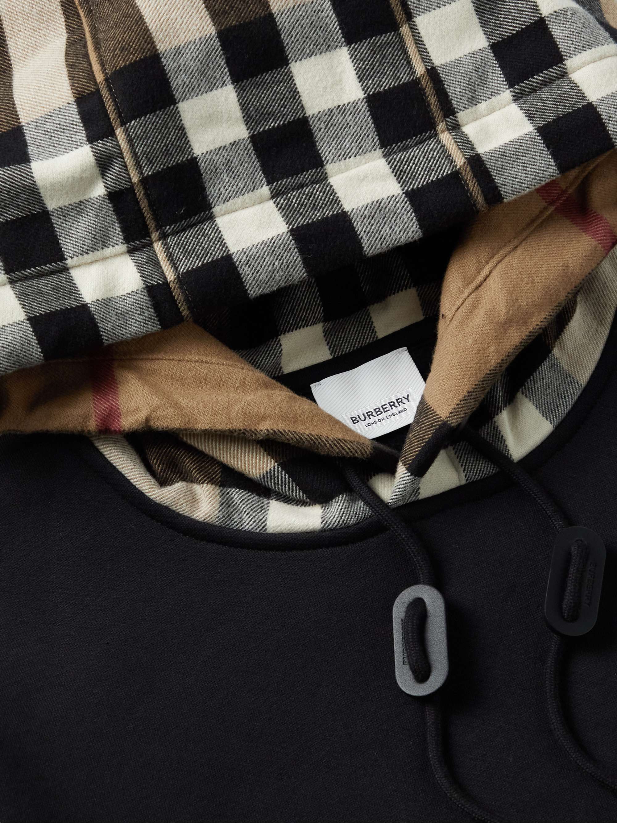 BURBERRY Checked Cotton-Blend Jersey Hoodie