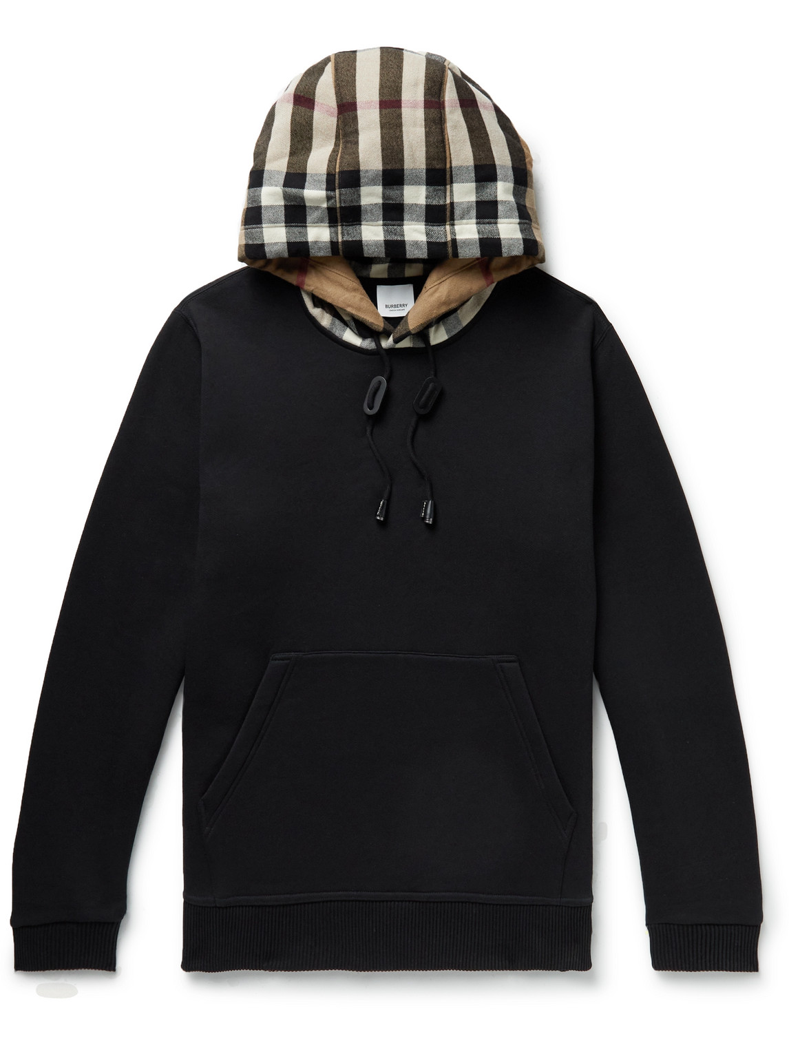 Checked Cotton-Blend Jersey Hoodie