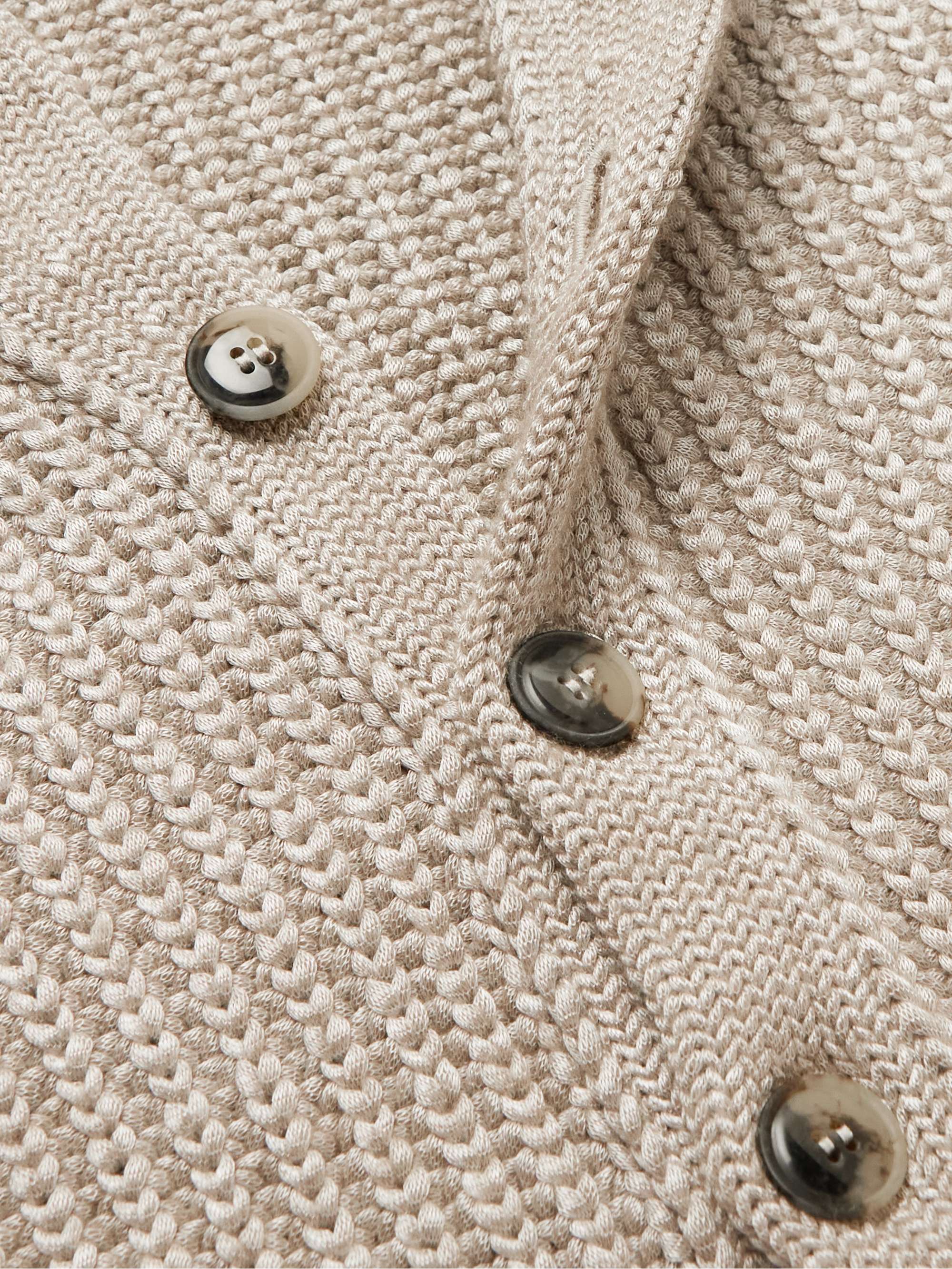 GIORGIO ARMANI Shawl-Collar Ribbed Cashmere and Silk-Blend Cardigan