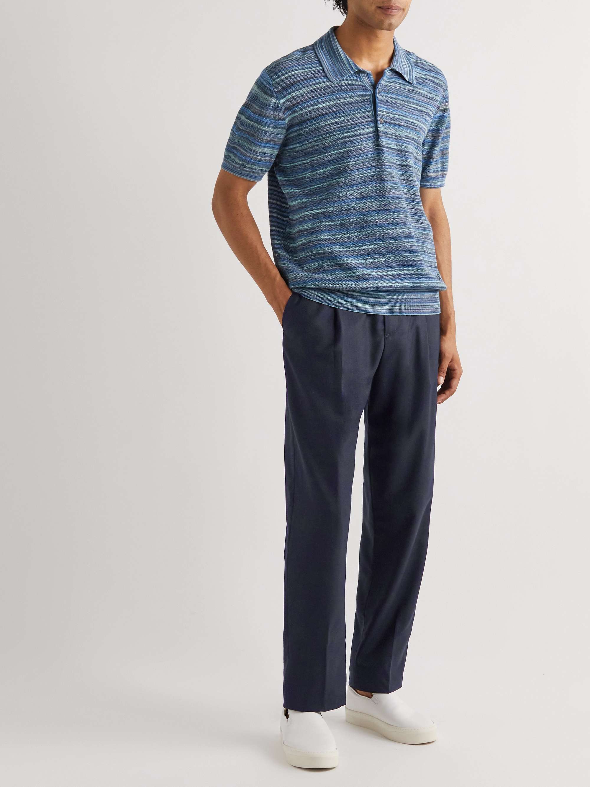 GIORGIO ARMANI Straight-Leg Pleated Super 160s Wool-Twill Trousers