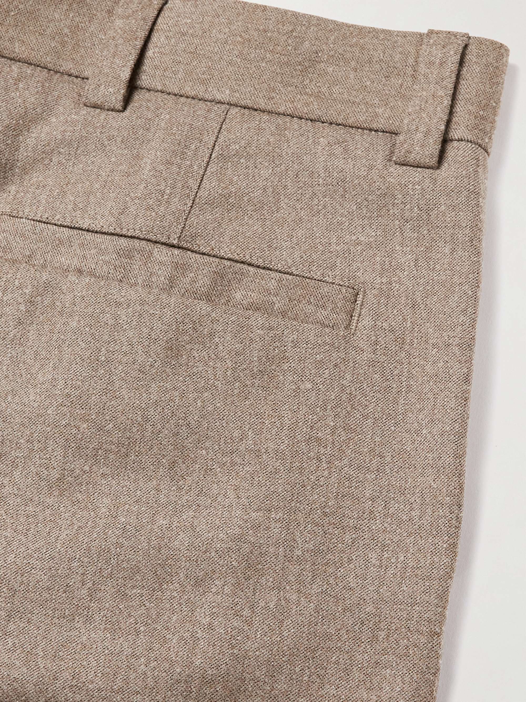 GIORGIO ARMANI Straight-Leg Pleated Wool-Blend Trousers