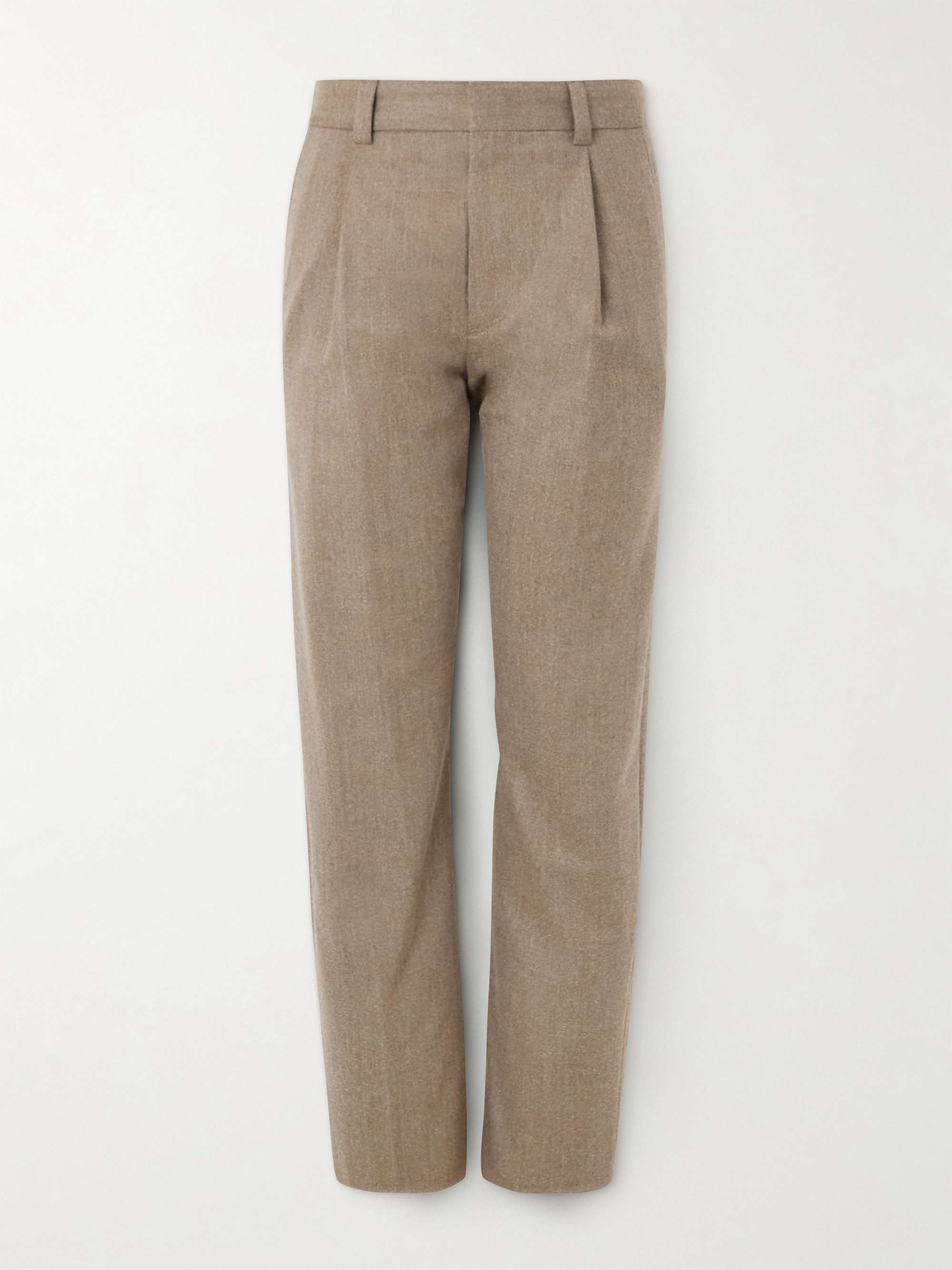GIORGIO ARMANI Straight-Leg Pleated Wool-Blend Trousers