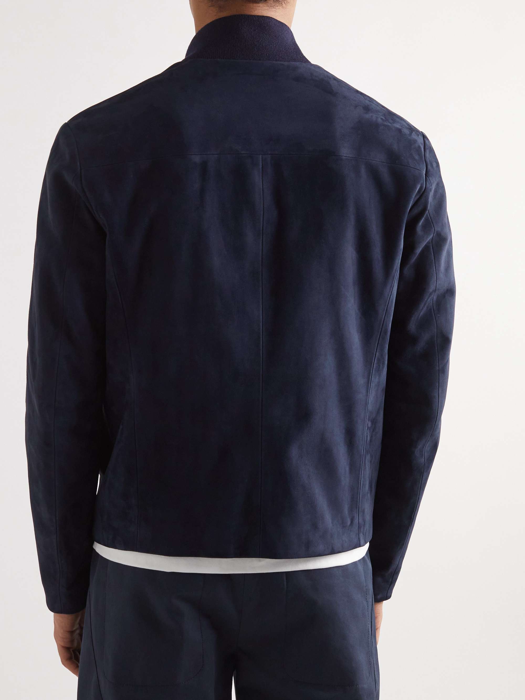 GIORGIO ARMANI Suede Bomber Jacket