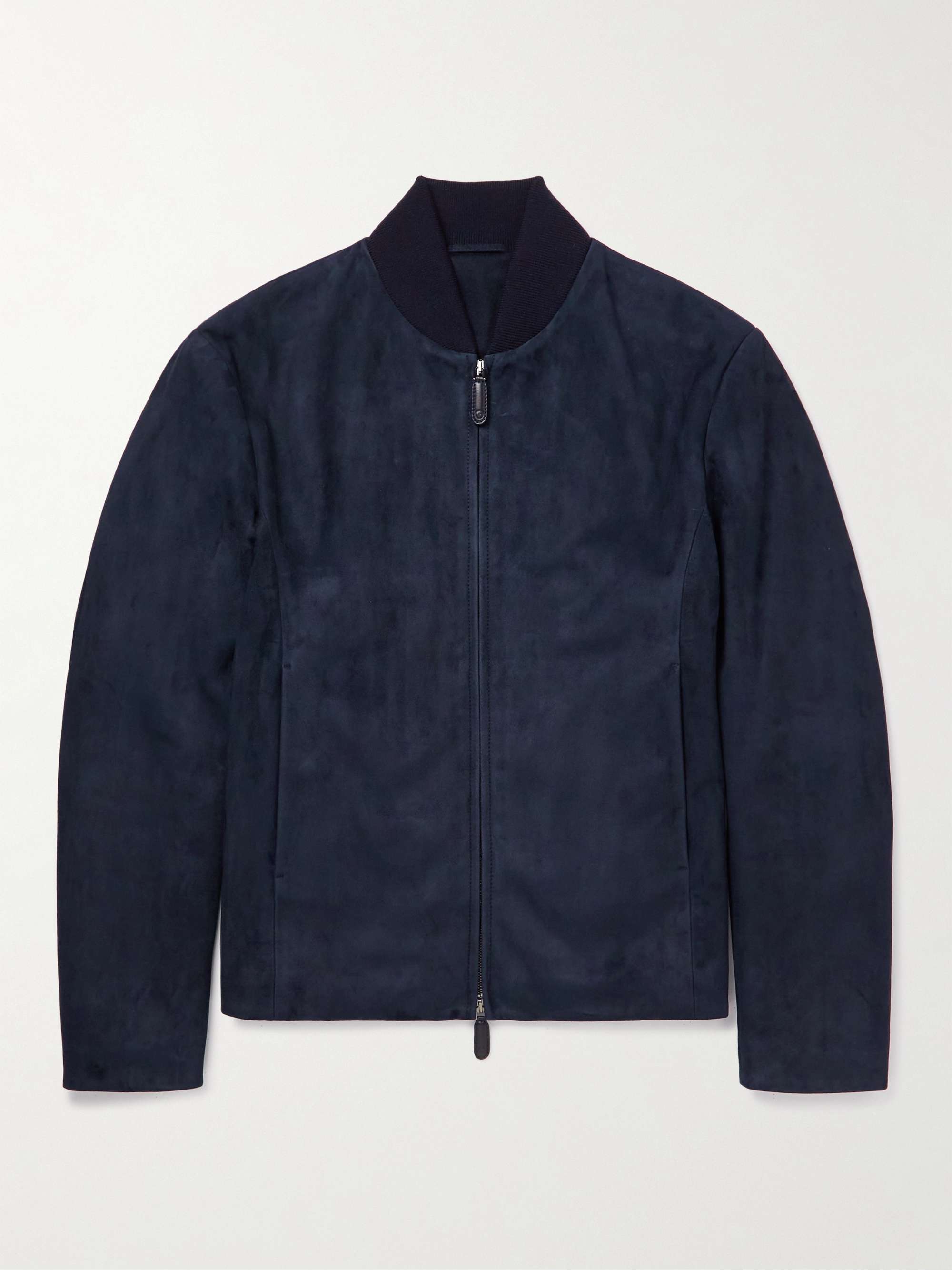 GIORGIO ARMANI Suede Bomber Jacket for Men | MR PORTER