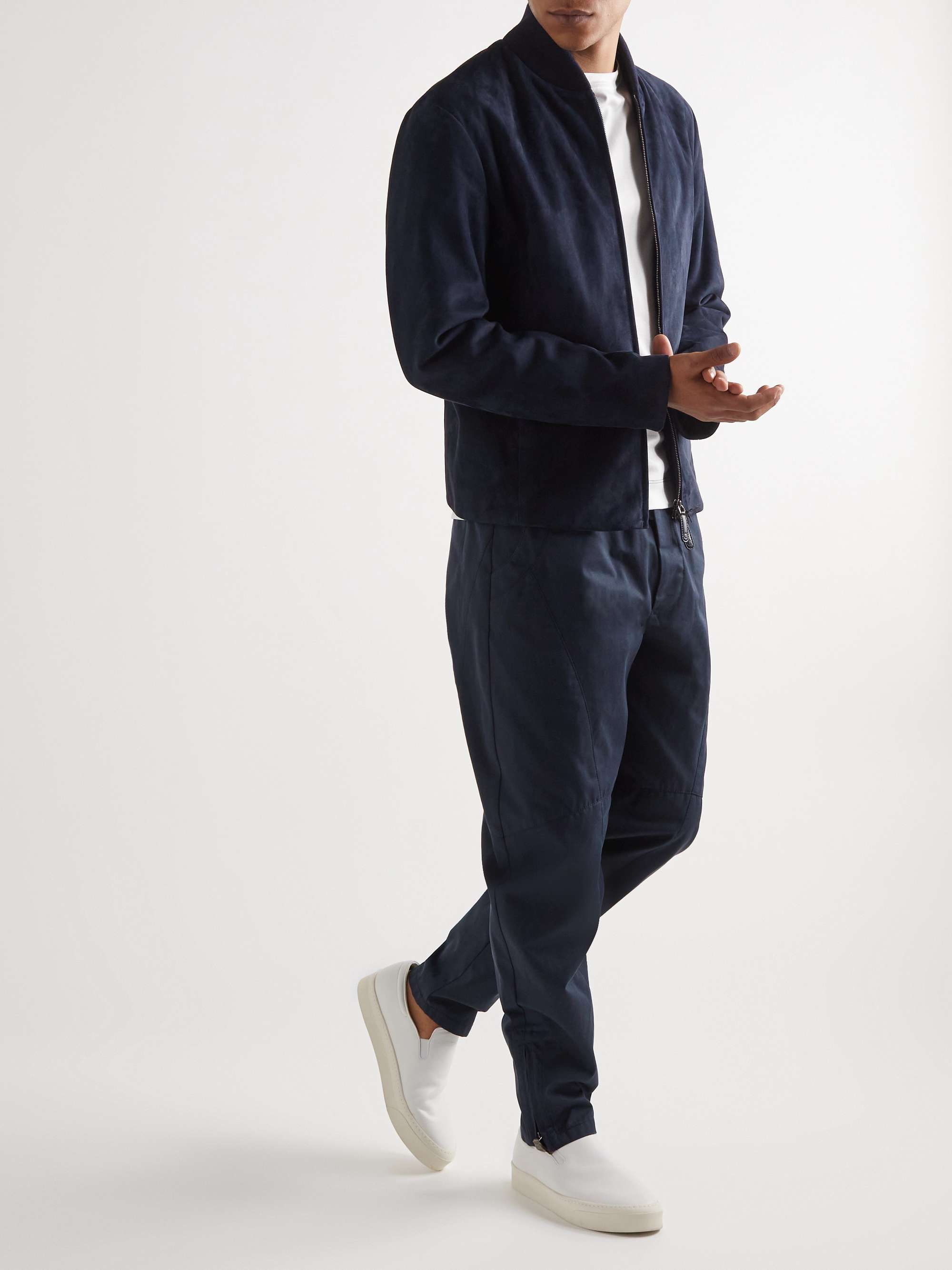 GIORGIO ARMANI Suede Bomber Jacket
