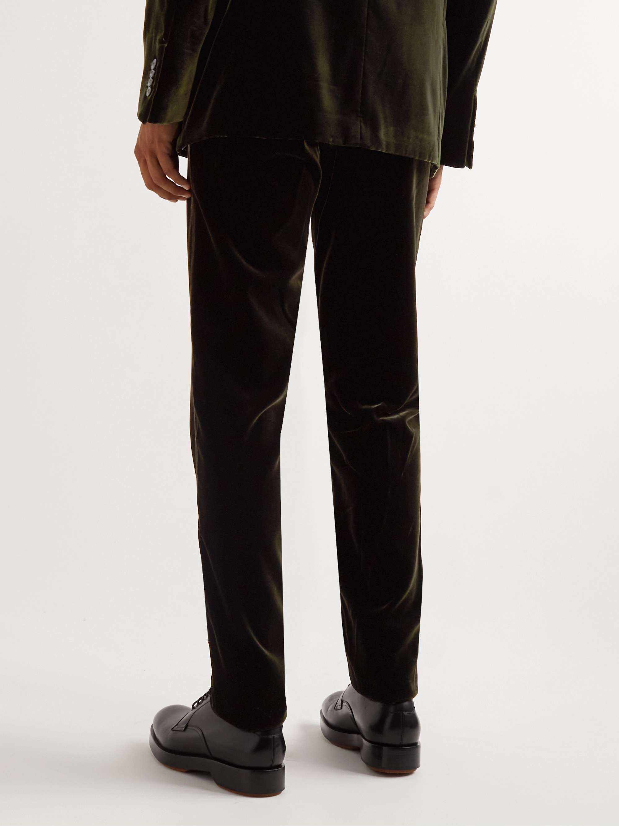 GIORGIO ARMANI Straight-Leg Velvet Suit Trousers