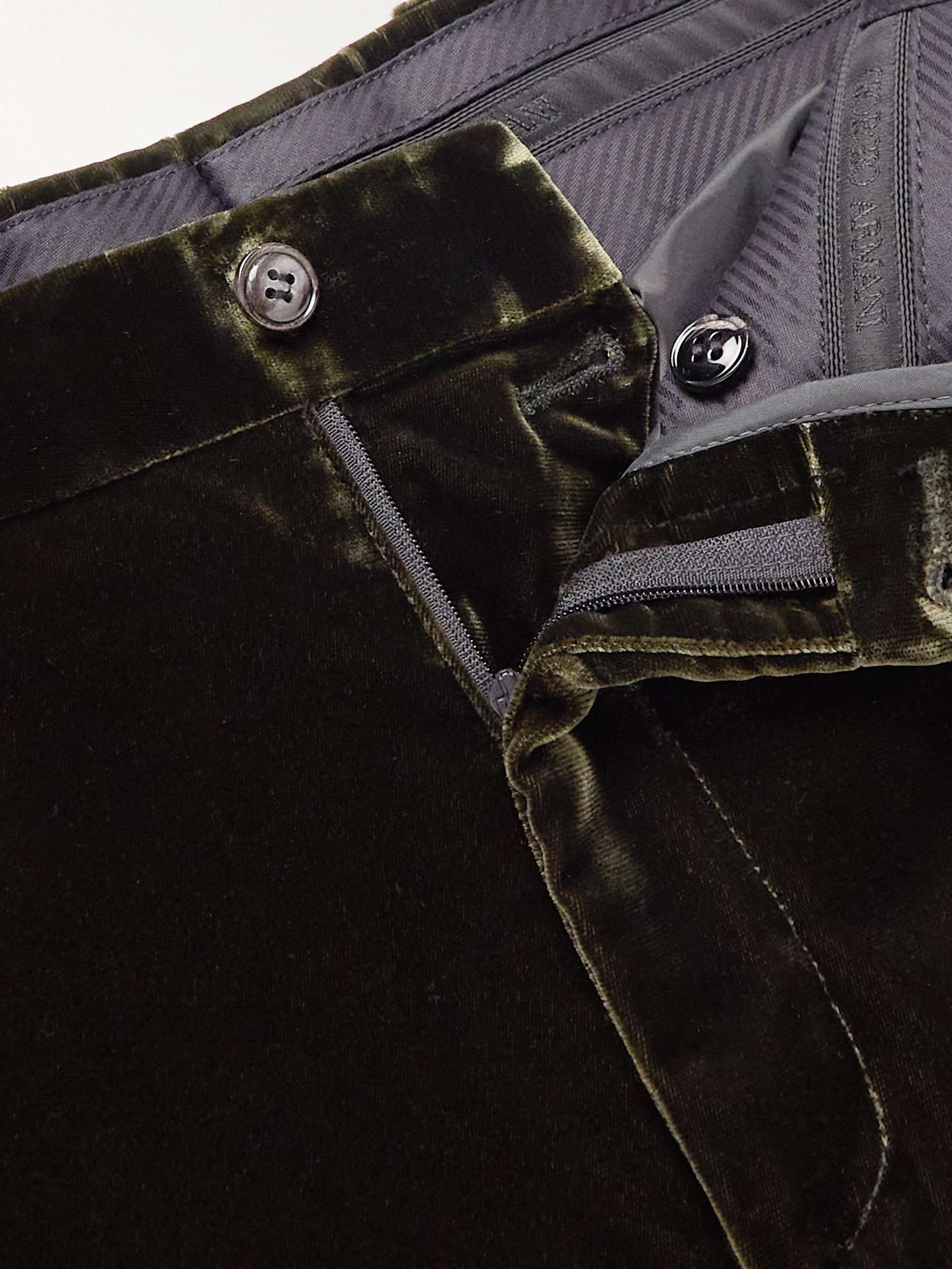 GIORGIO ARMANI Straight-Leg Velvet Suit Trousers