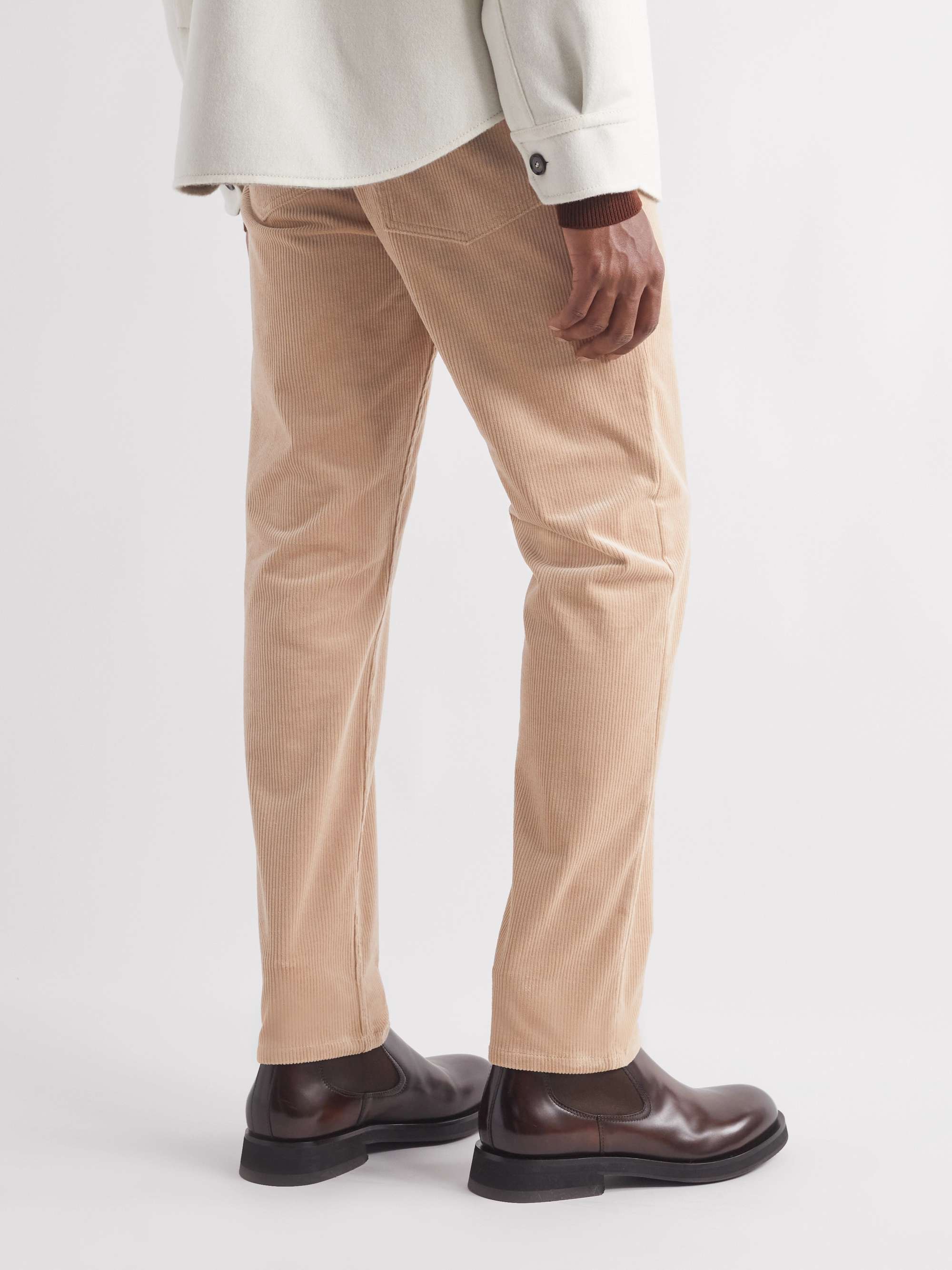 AGNONA Straight-Leg Stretch-Cotton Corduroy Trousers