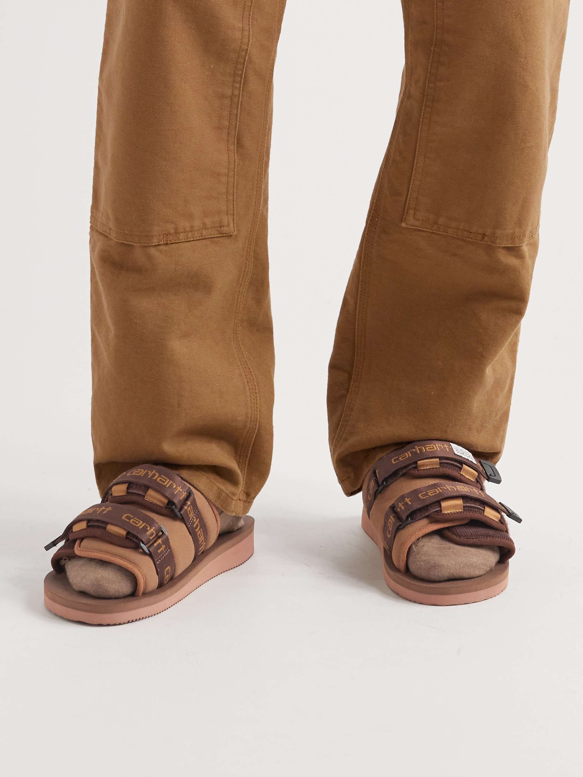 SUICOKE + Carhartt WIP Moto-VCHT Logo-Jacquard, Canvas and Corduroy Slides
