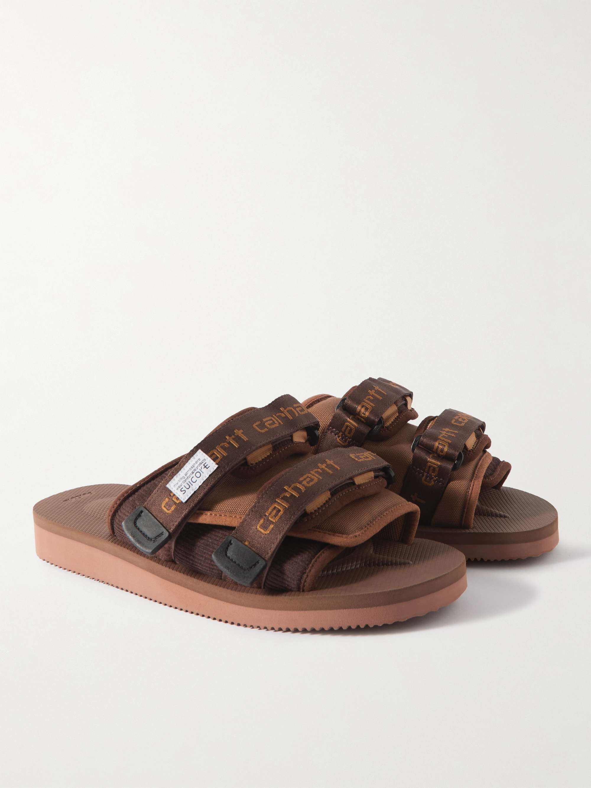 SUICOKE + Carhartt WIP Moto-VCHT Logo-Jacquard, Canvas and Corduroy Slides