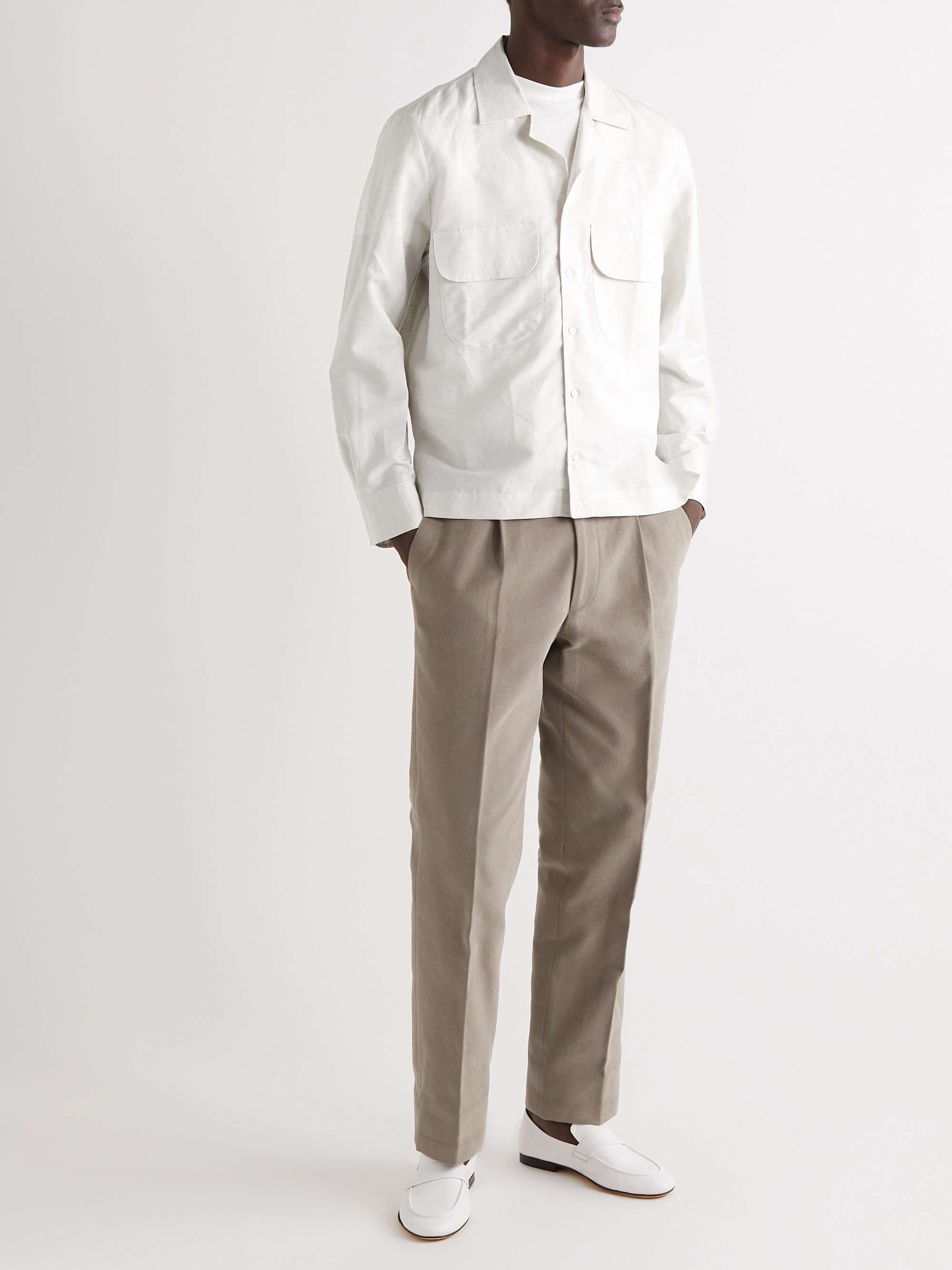STÒFFA Camp-Collar Linen and Organic Cotton-Blend Shirt