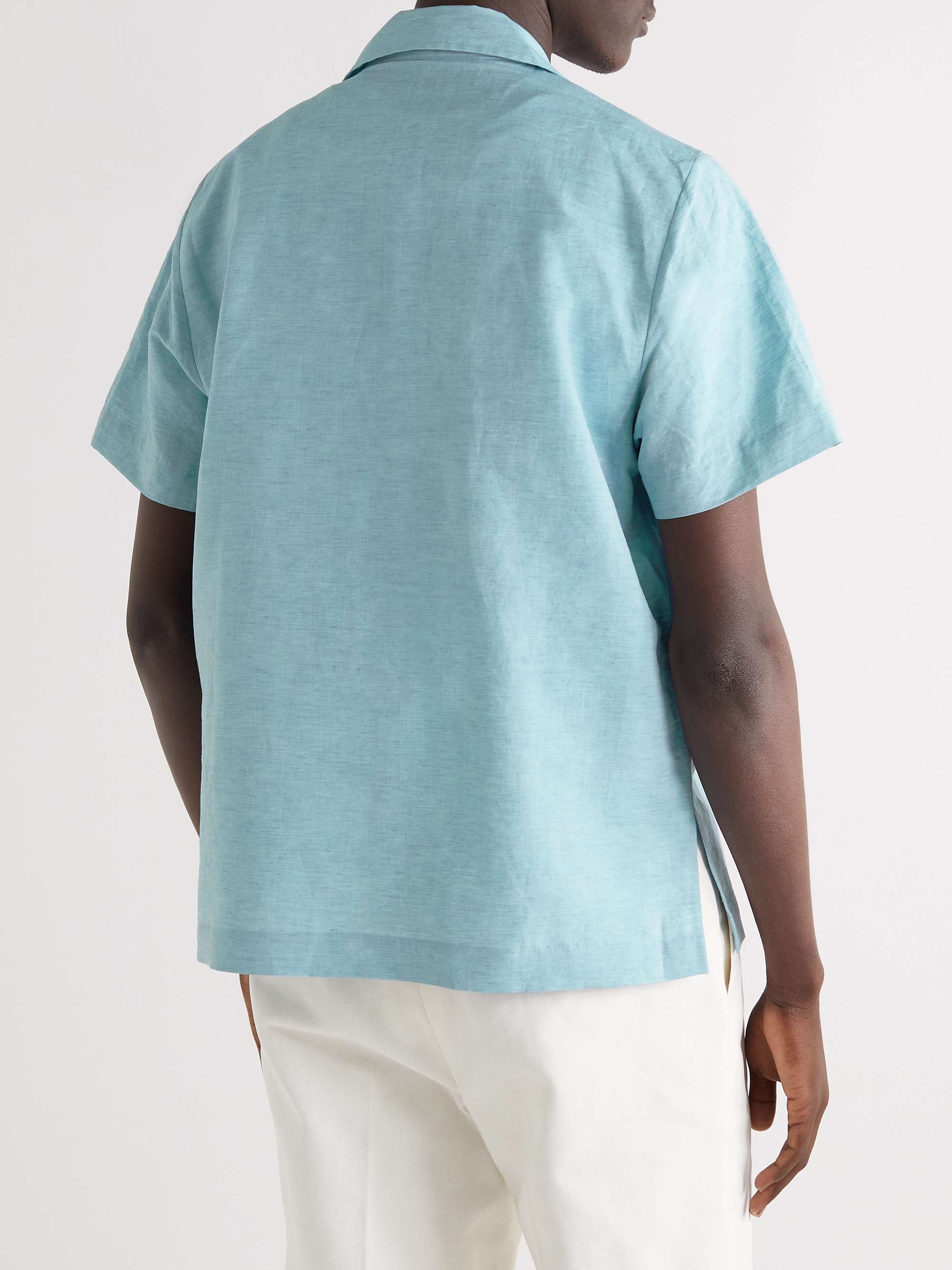 STÒFFA Camp-Collar Linen and Organic Cotton-Blend Shirt