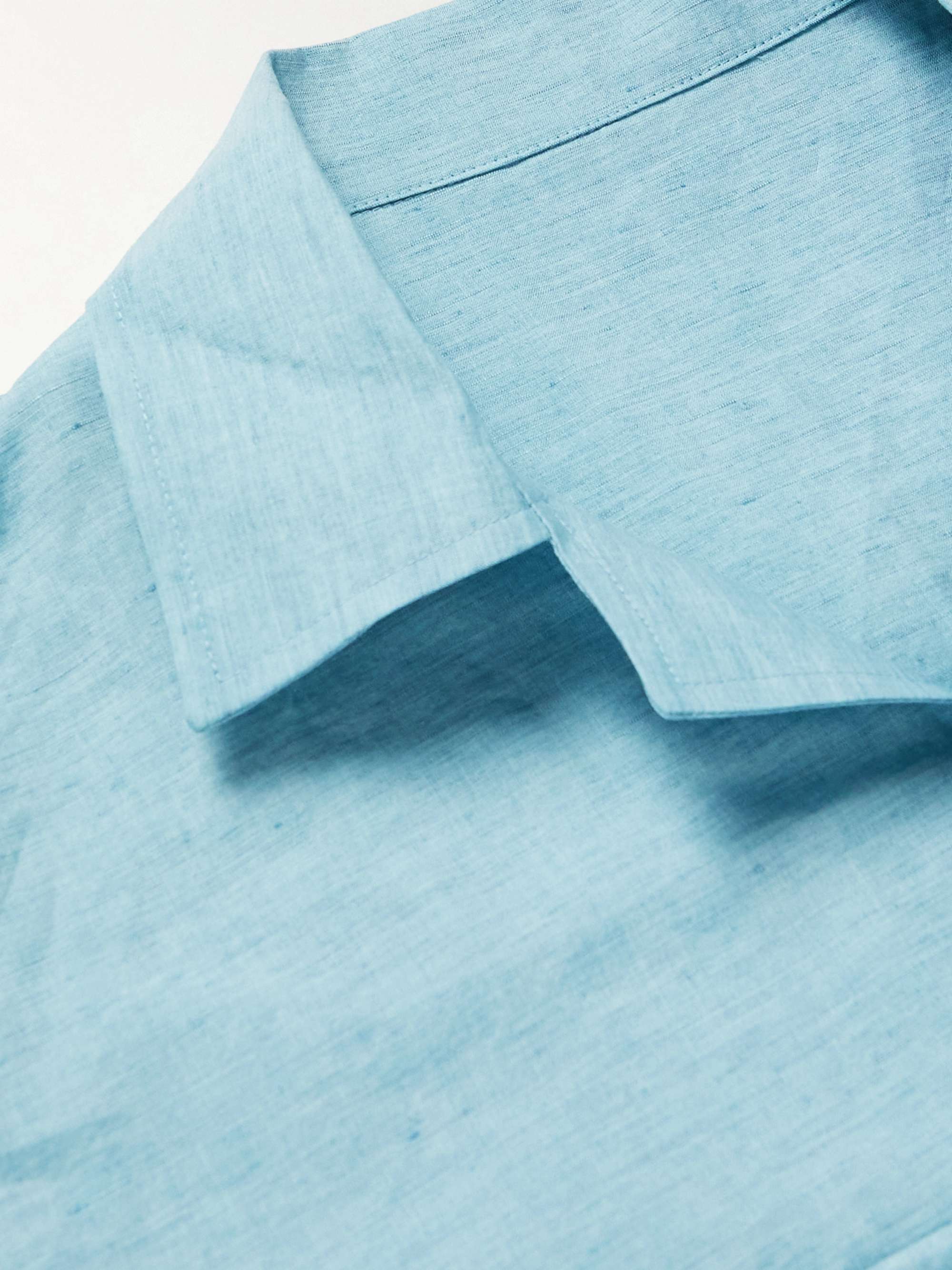 STÒFFA Camp-Collar Linen and Organic Cotton-Blend Shirt