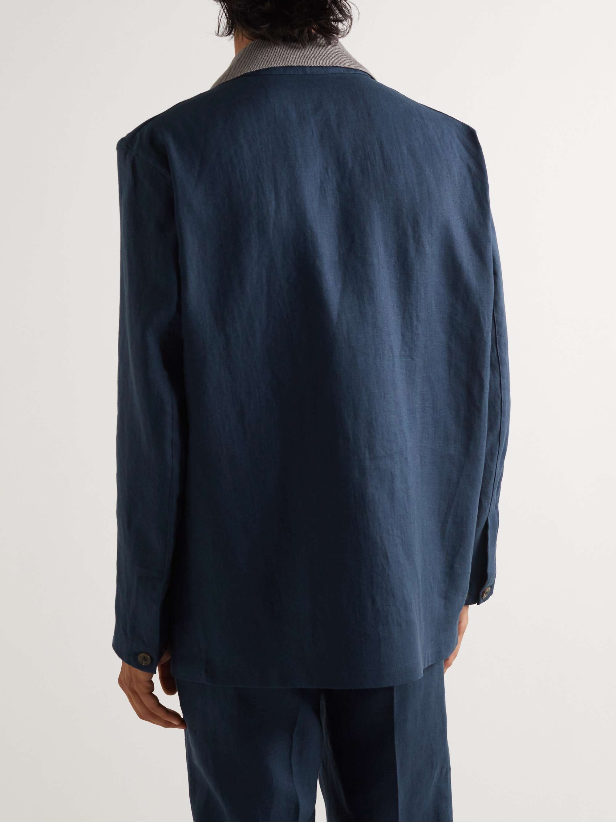 STÒFFA Double-Breasted Linen Blazer