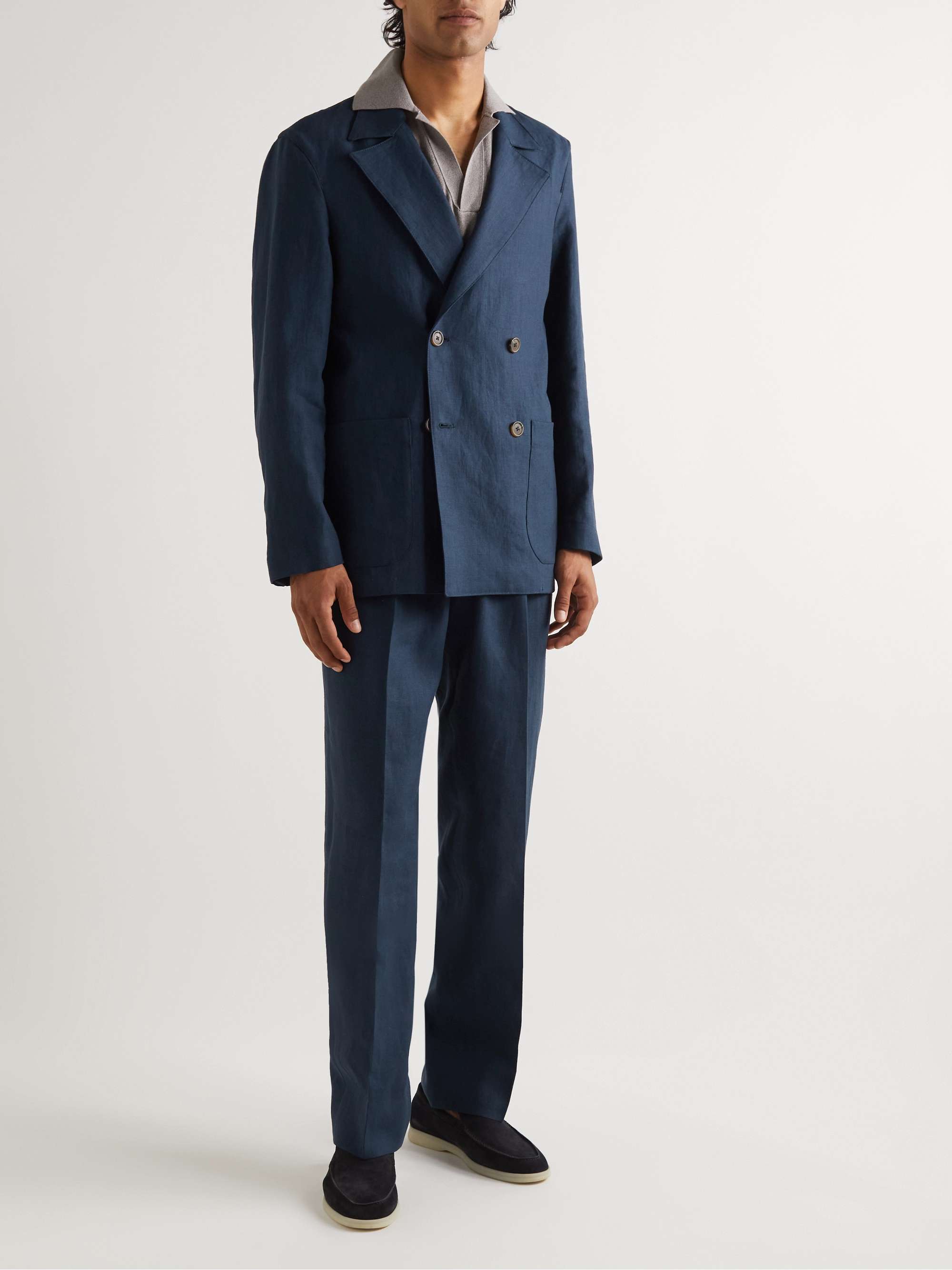 STÒFFA Double-Breasted Linen Blazer