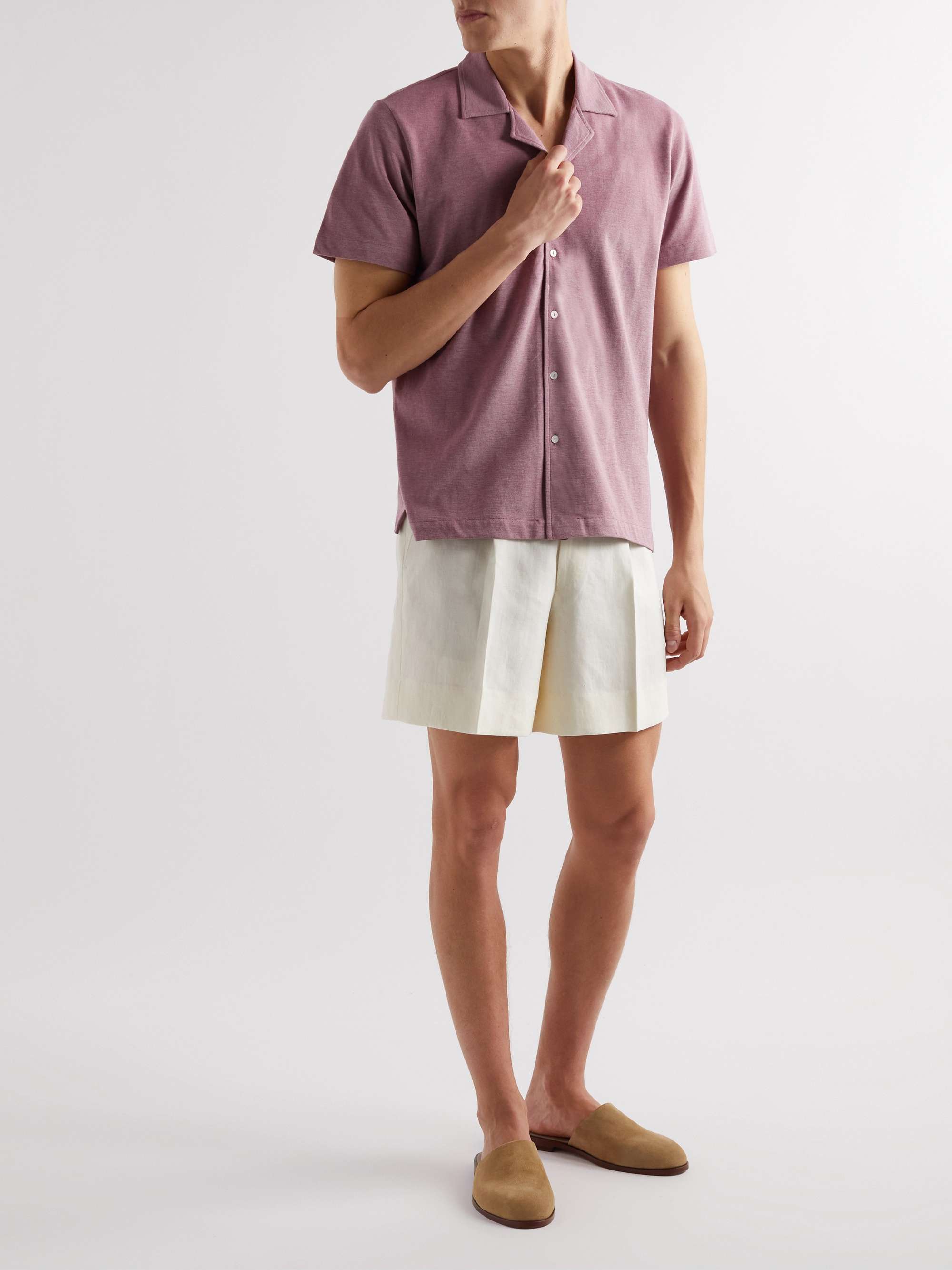 STÒFFA Camp-Collar Cotton-Piqué Shirt
