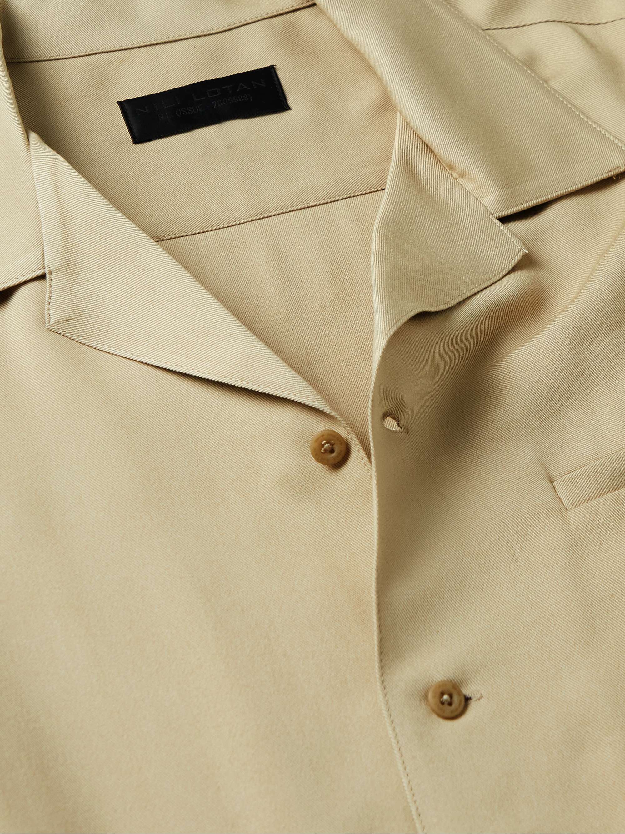 NILI LOTAN Cody Camp-Collar Cotton-Twill Shirt