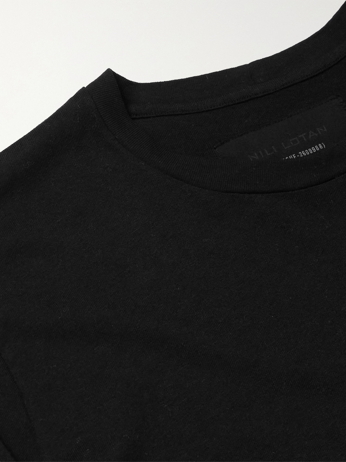 Shop Nili Lotan Bradley Cotton-jersey T-shirt In Black