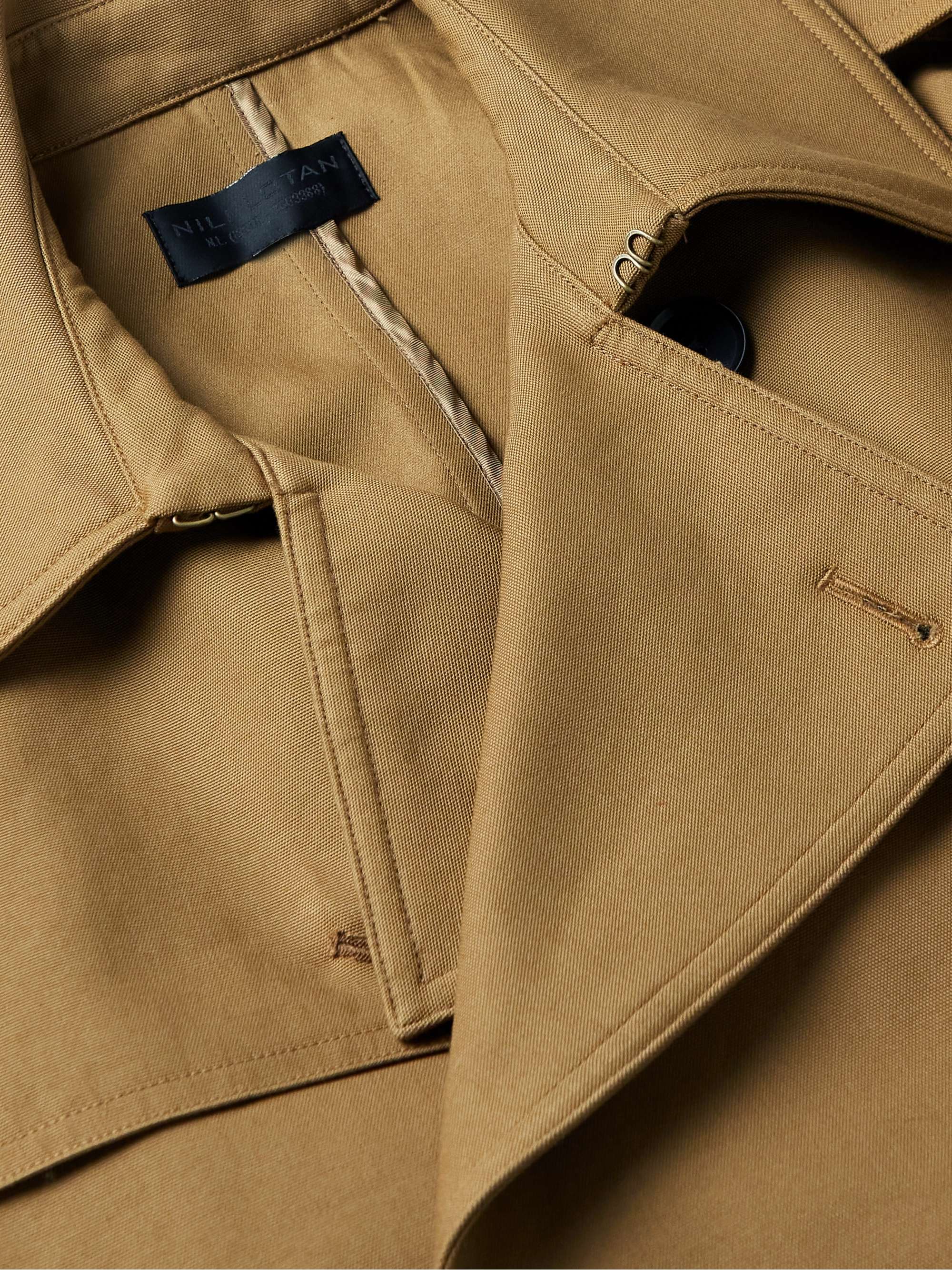 NILI LOTAN Trenton Double-Breasted Belted Cotton-Canvas Trench Coat