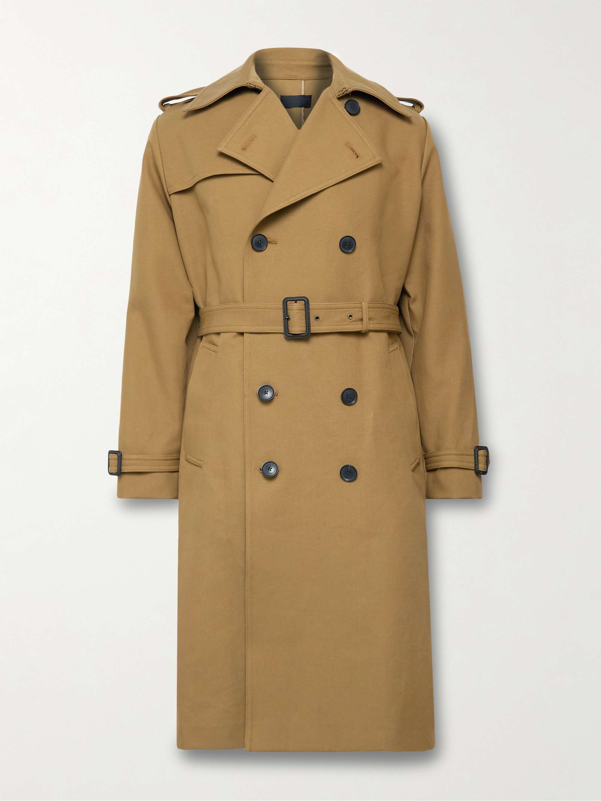 NILI LOTAN Trenton Double-Breasted Belted Cotton-Canvas Trench Coat