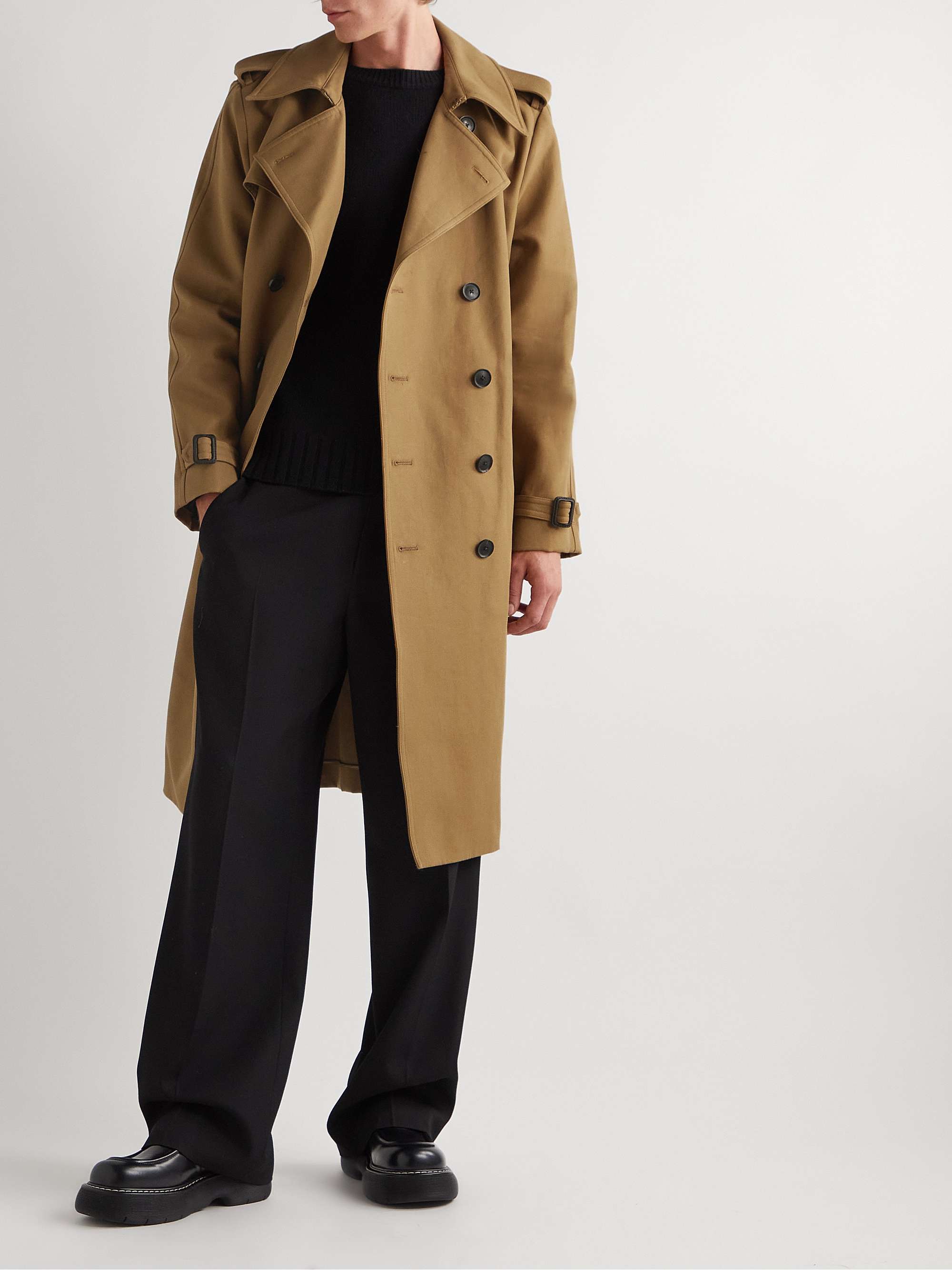 NILI LOTAN Trenton Double-Breasted Belted Cotton-Canvas Trench Coat
