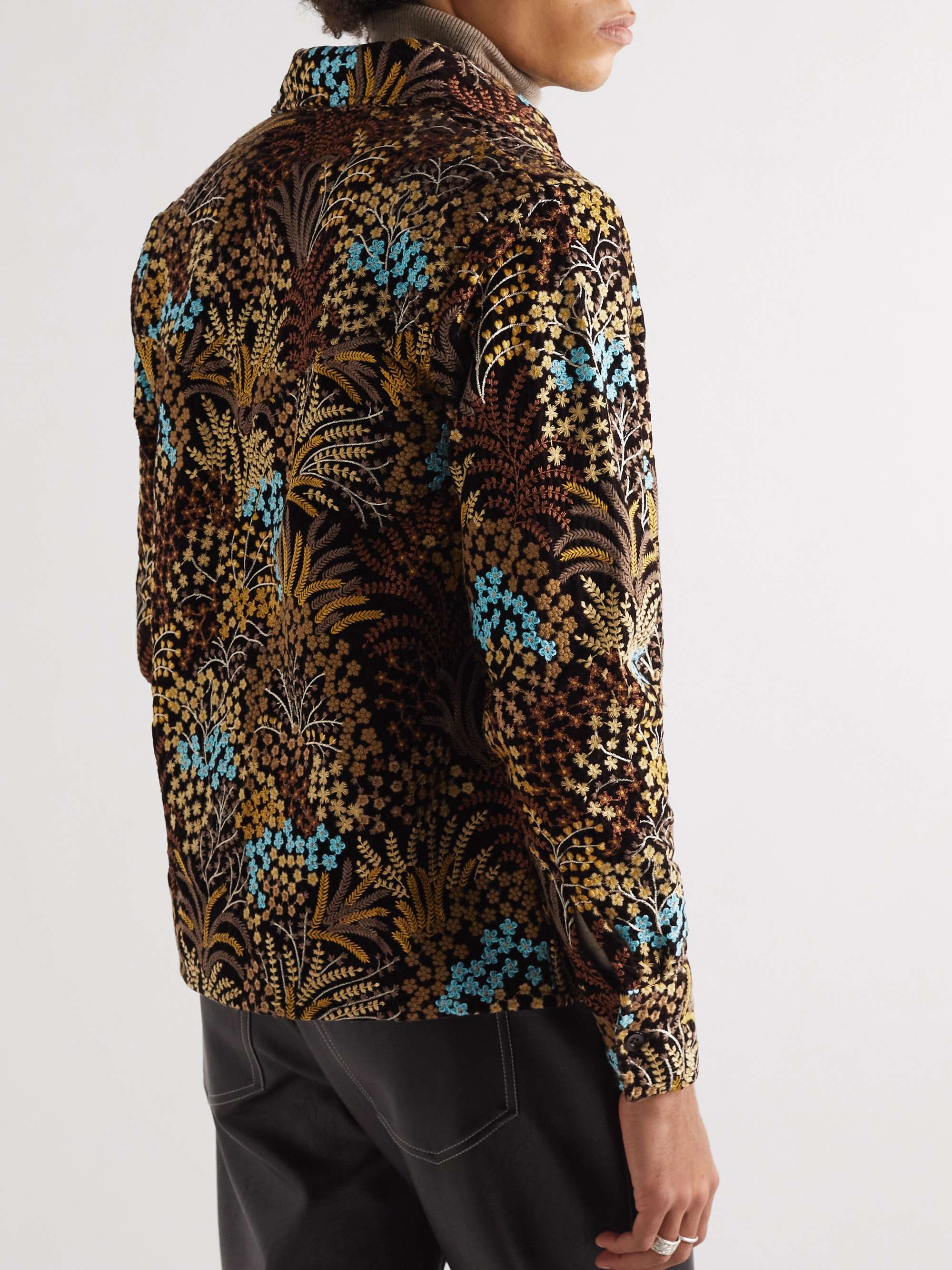 Halva Embroidered Velvet Overshirt