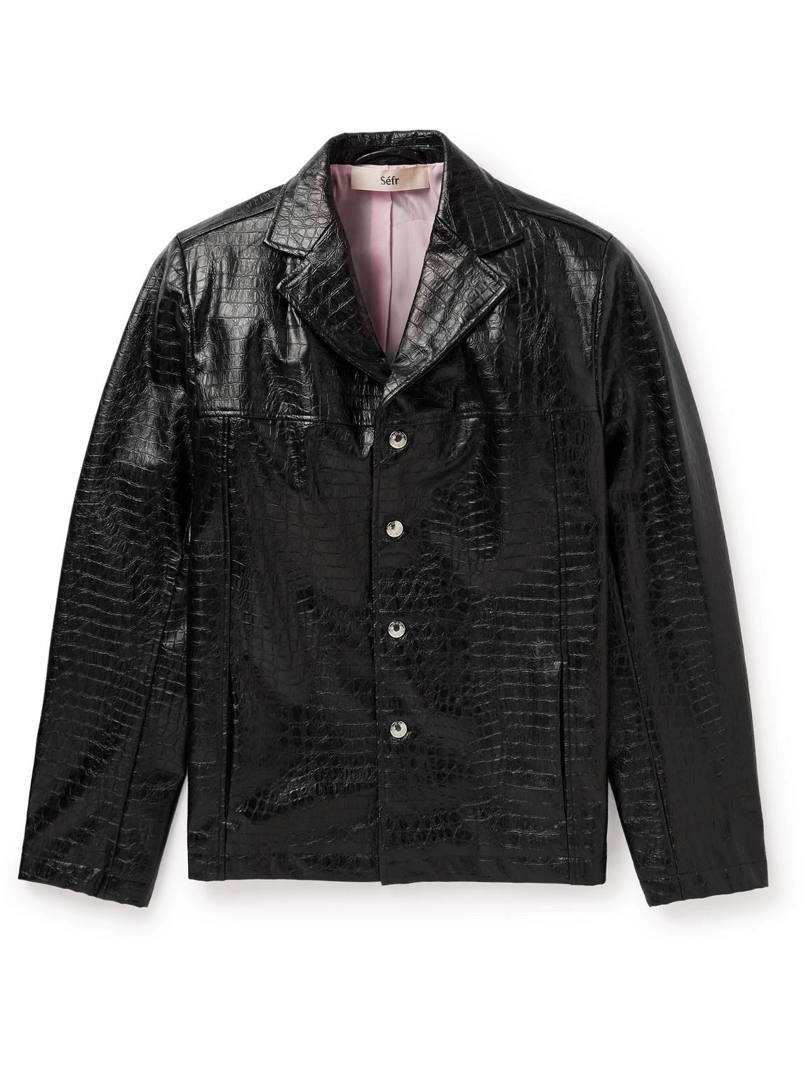 Séfr Francis Jacket Croco Black | ModeSens