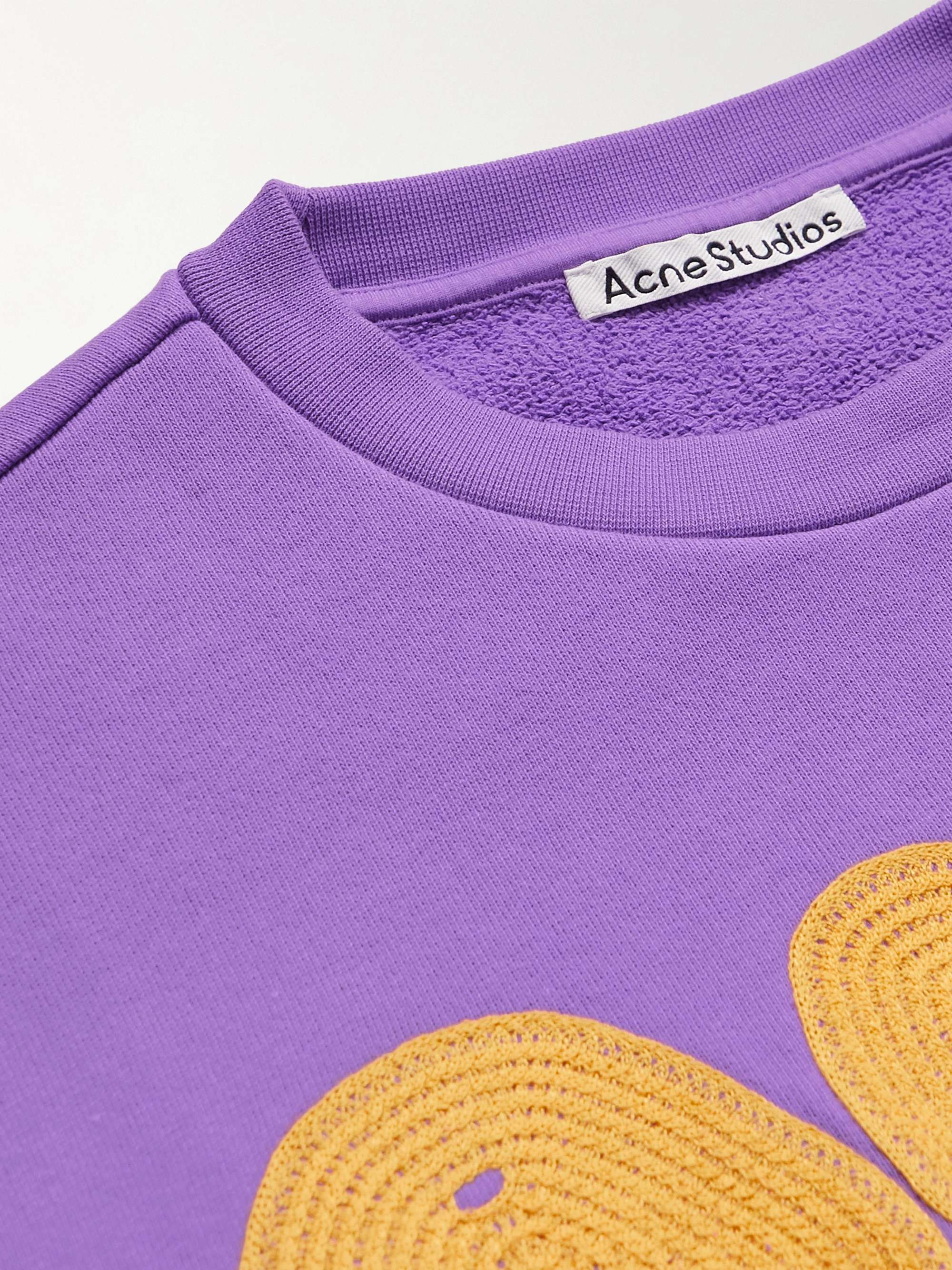 ACNE STUDIOS Fyre Logo-Embroidered Cotton-Jersey Sweatshirt
