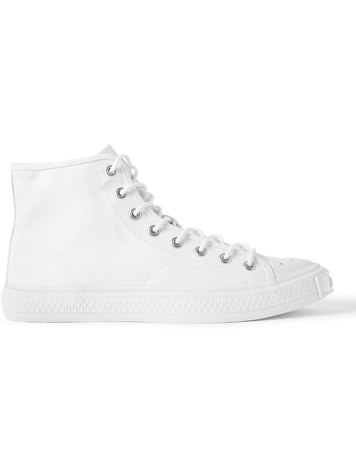 Rubber-Trimmed Canvas High-Top Sneakers
