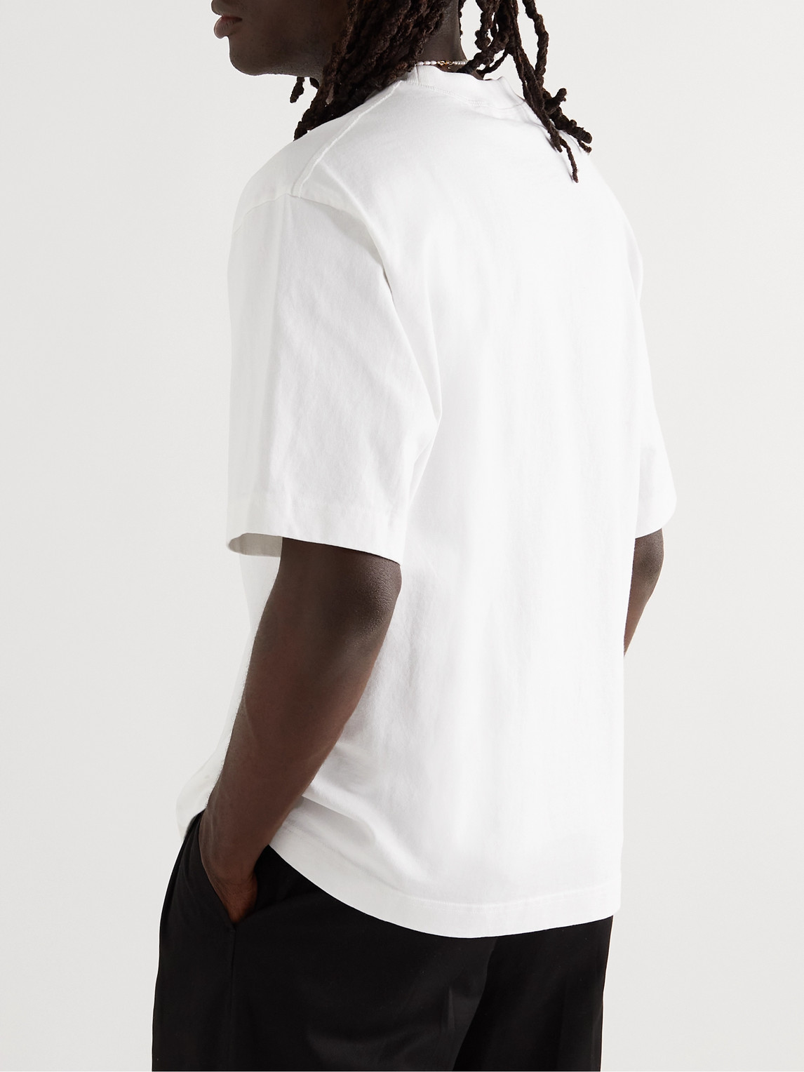 Shop Acne Studios Logo-print Organic Cotton-jersey T-shirt In White