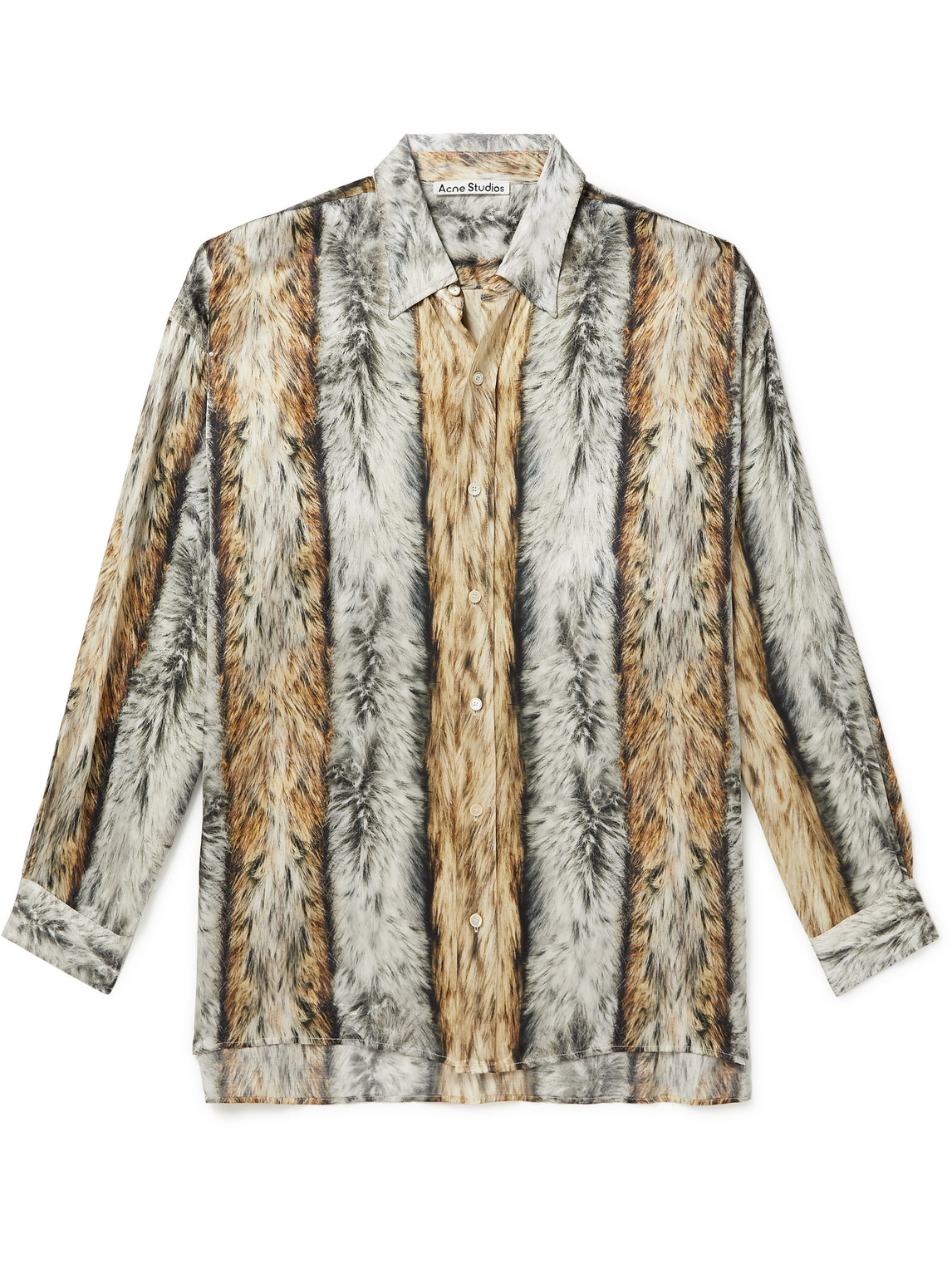 Acne Studios - Printed Satin Shirt - Men - Gray - IT 46