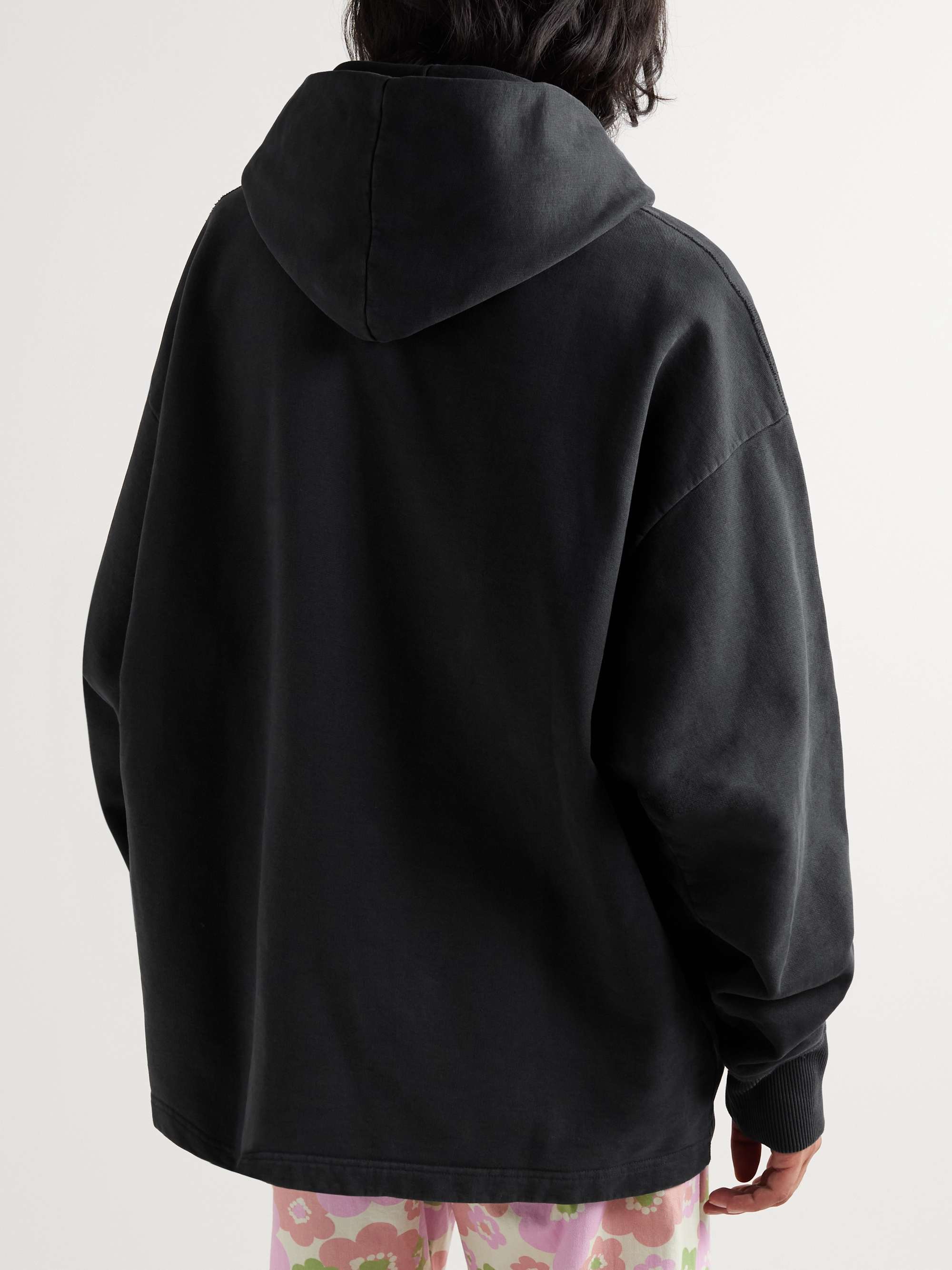 ACNE STUDIOS Logo-Print Fleece-Back Cotton-Jersey Hoodie