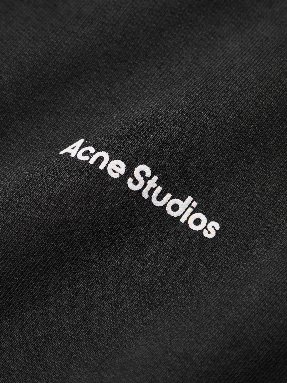Shop Acne Studios Logo-print Fleece-back Cotton-jersey Hoodie In Black