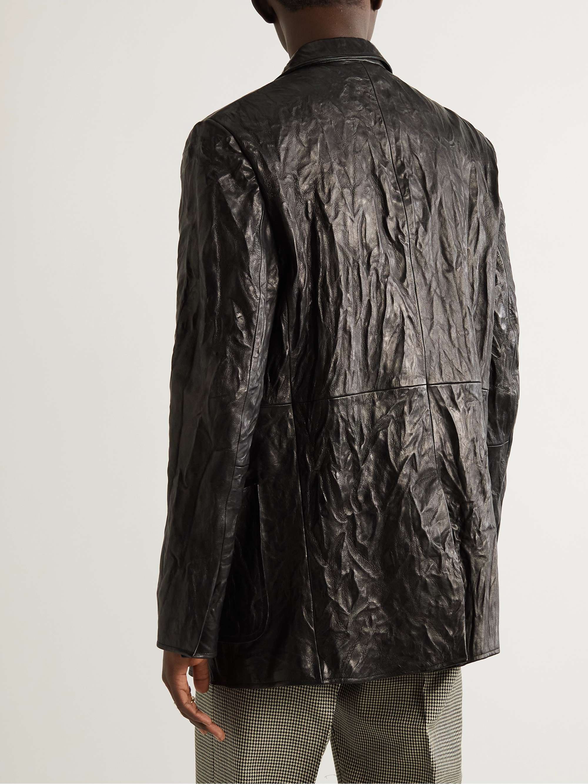 ACNE STUDIOS Crinkled-Leather Blazer