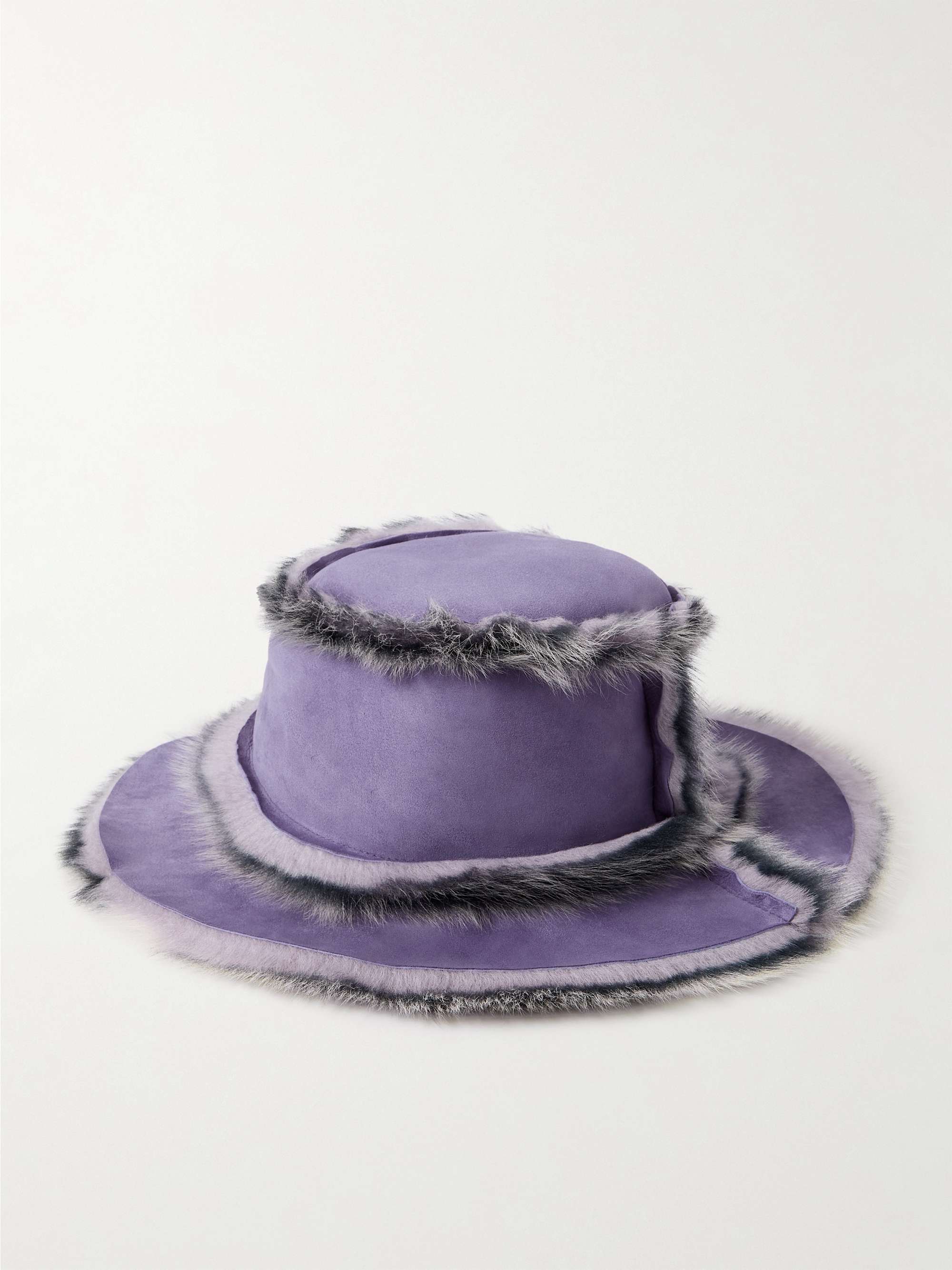 ACNE STUDIOS Striped Shearling Bucket Hat