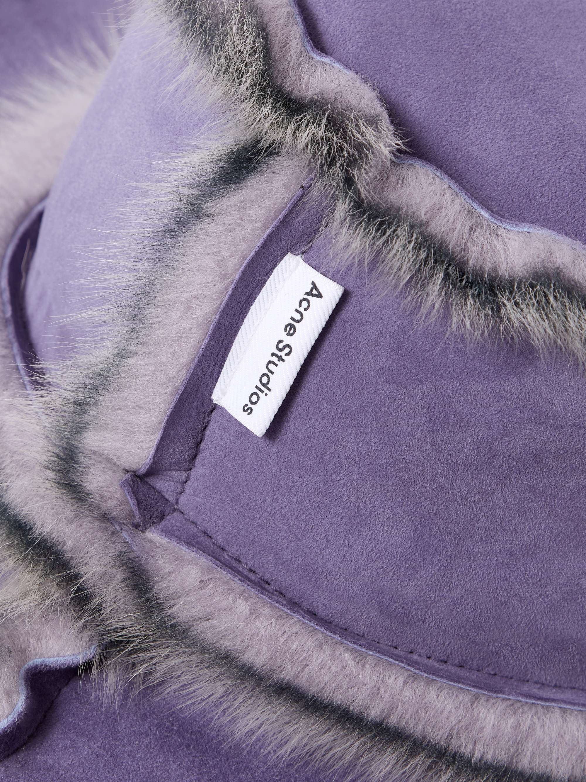 ACNE STUDIOS Striped Shearling Bucket Hat