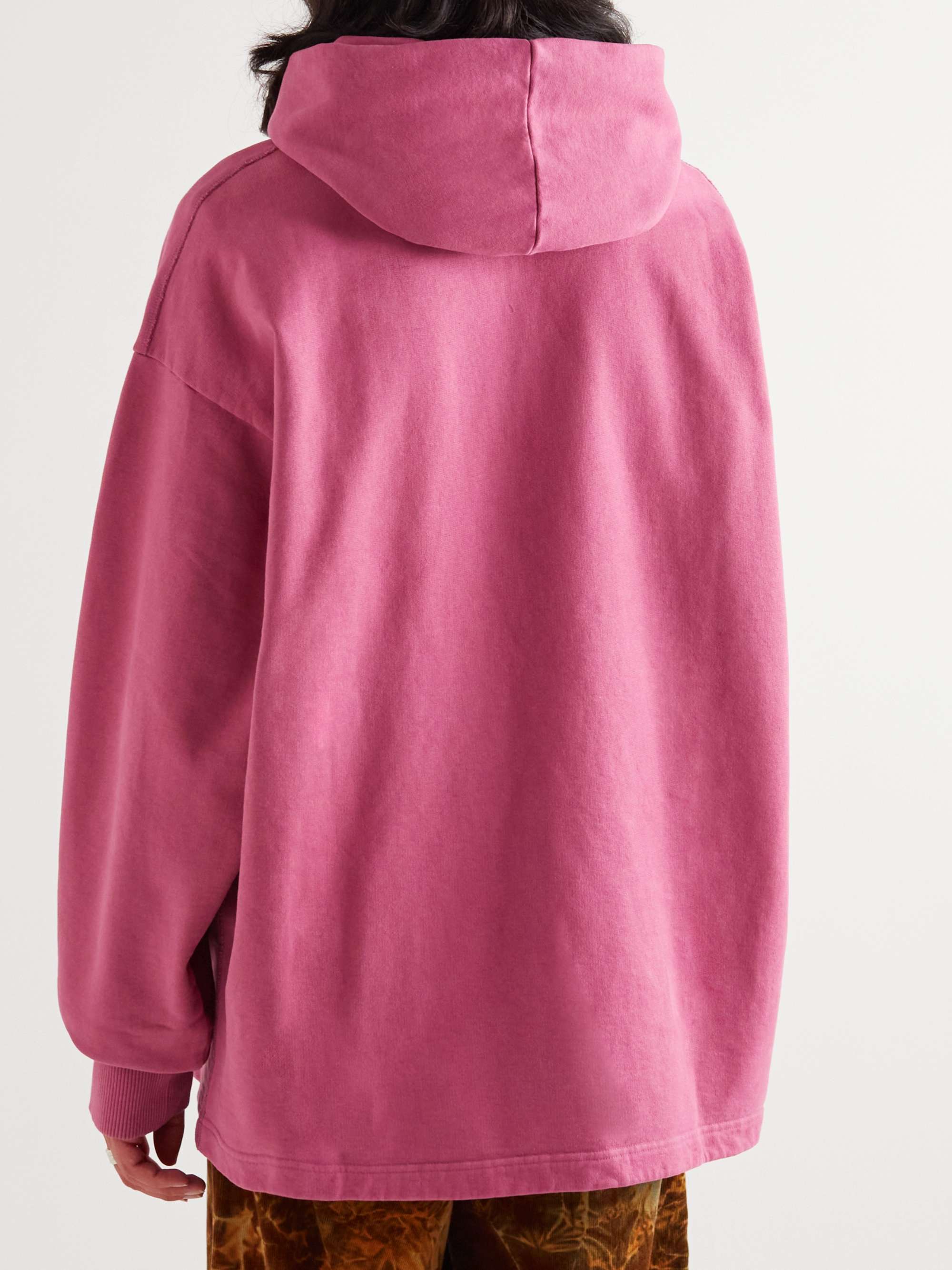 Pink Franklin Oversized Logo-Print Cotton-Jersey Hoodie