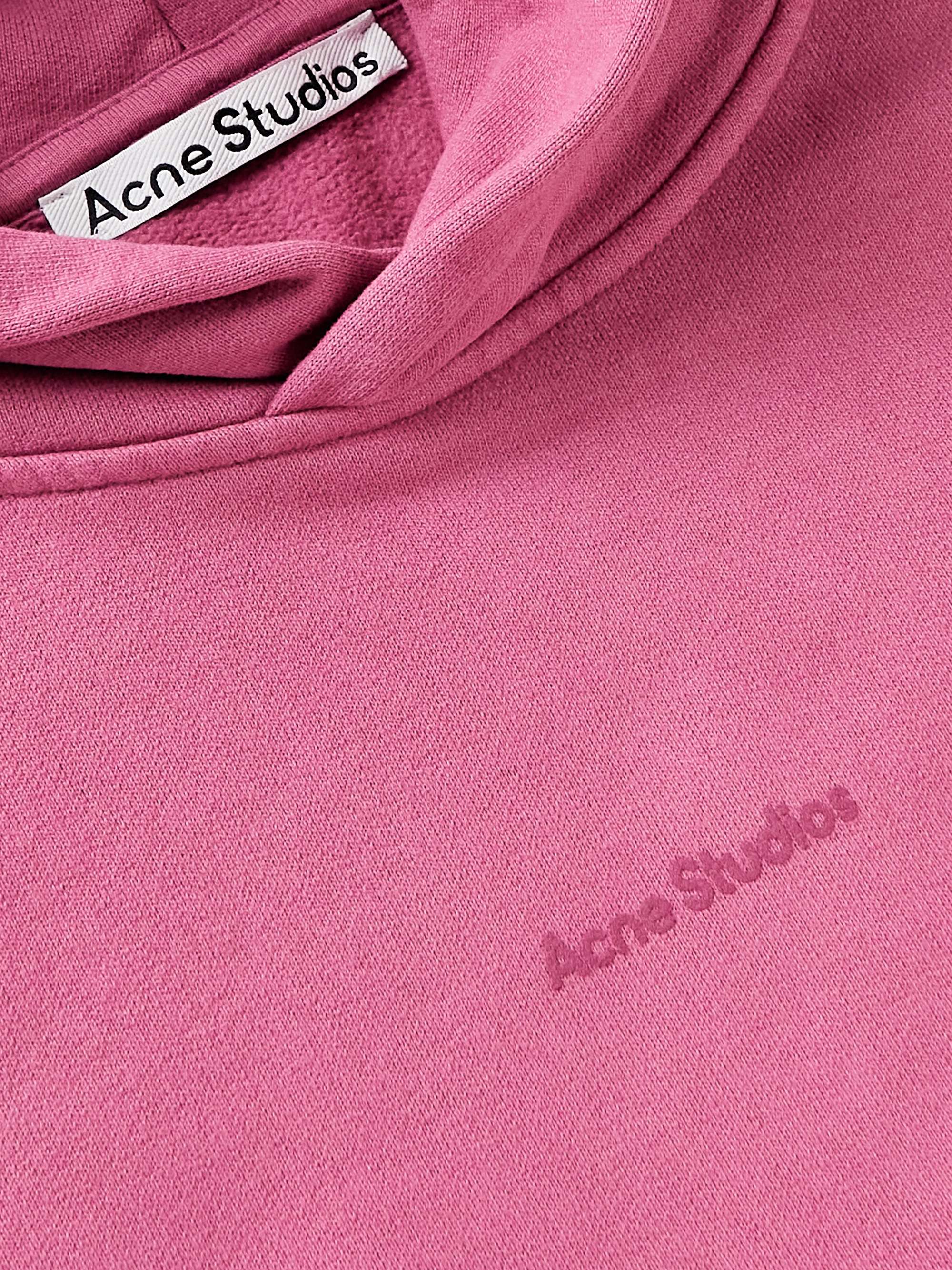 ACNE STUDIOS Logo-Print Fleece-Back Cotton-Jersey Hoodie