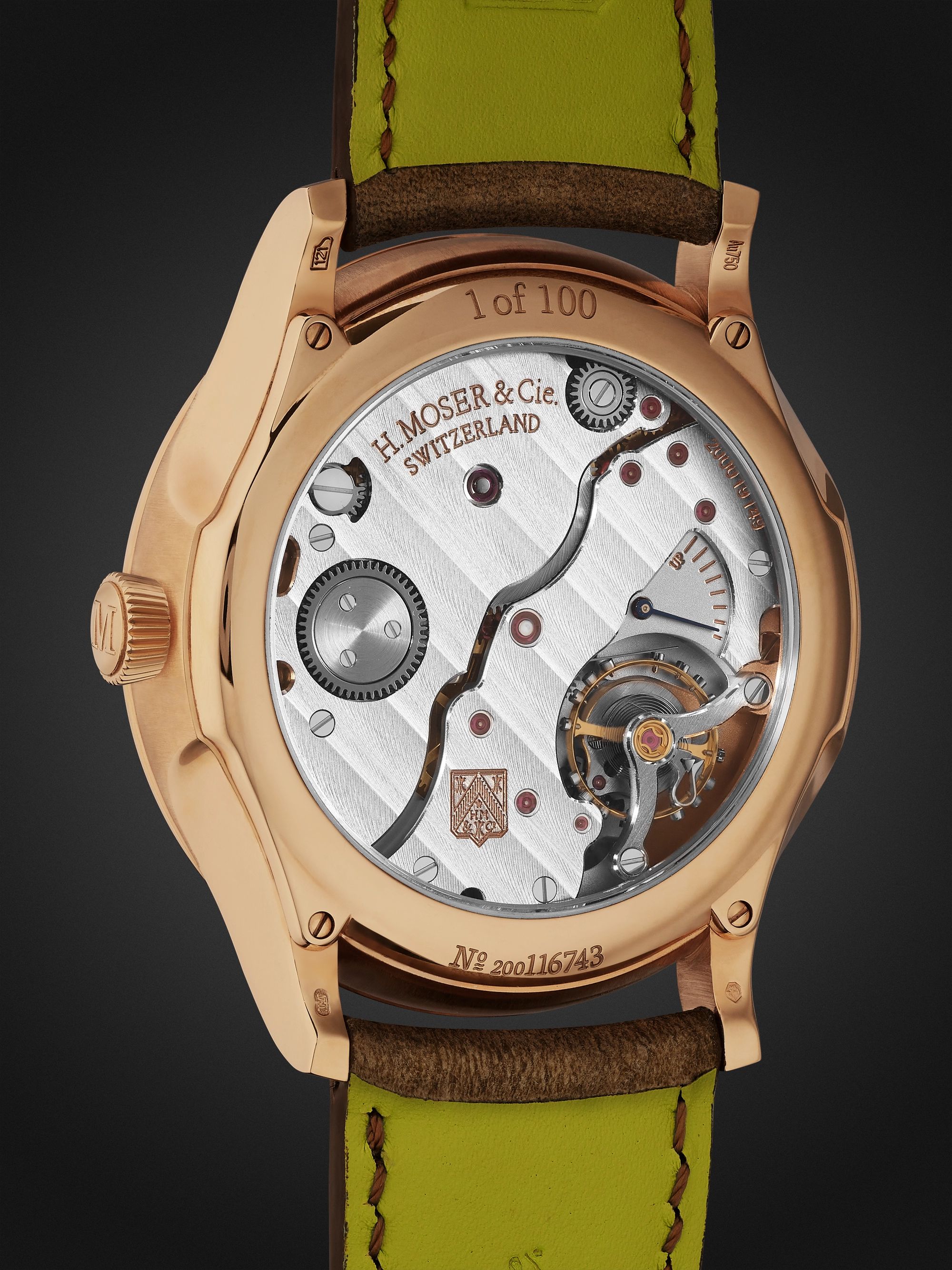 H. MOSER & CIE. Venturer Small Seconds Hand-Wound 43mm 18-Karat Red Gold and Leather Watch, Ref. No. 2327-0408