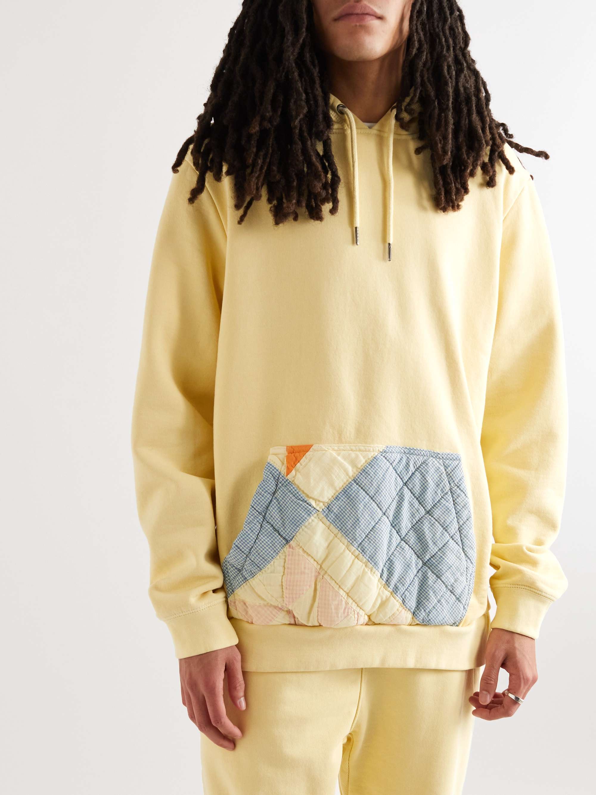 CARLEEN Oversized Upcycled Patchwork Organic Cotton-Jersey Hoodie