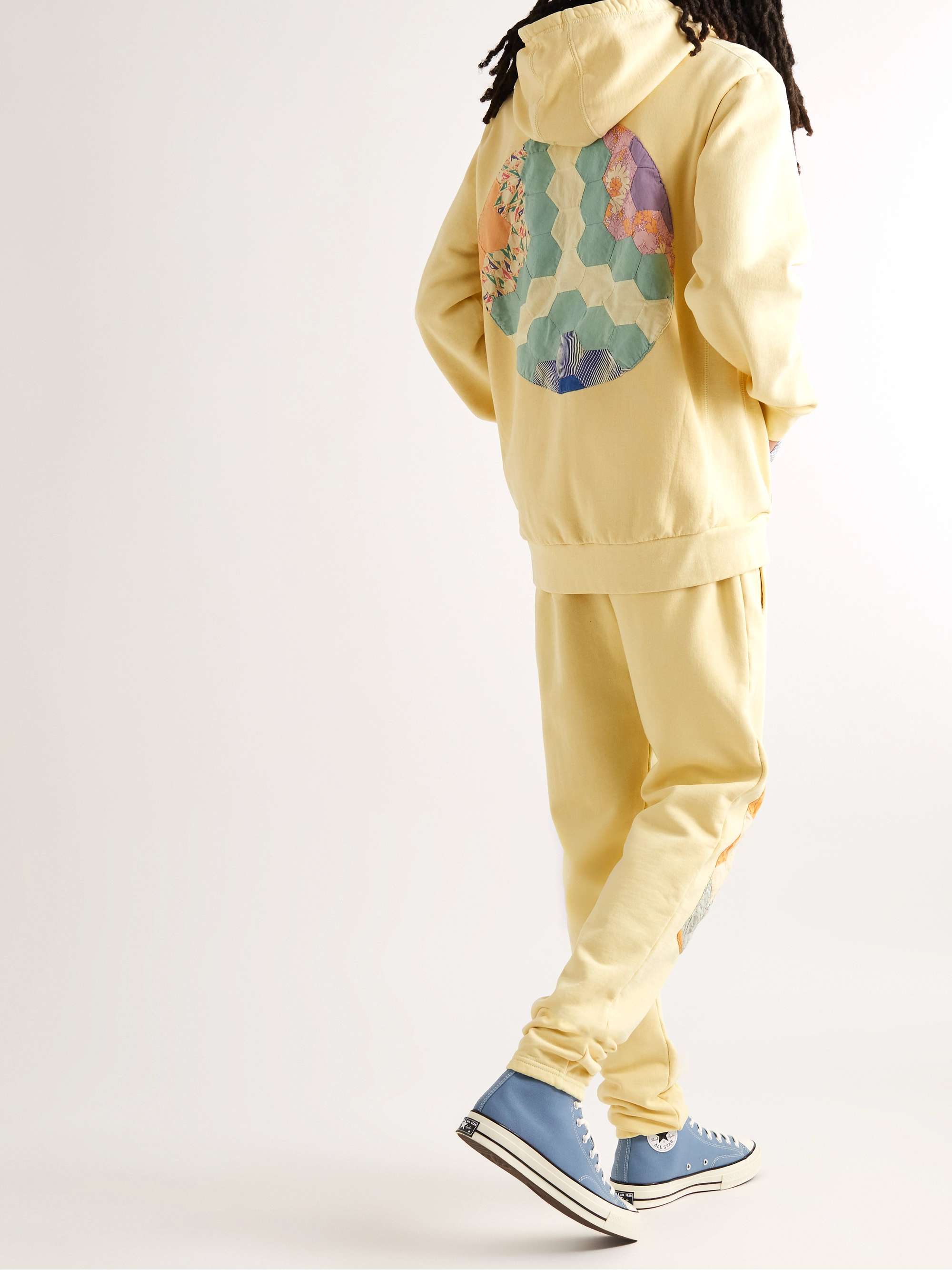 CARLEEN Oversized Upcycled Patchwork Organic Cotton-Jersey Hoodie