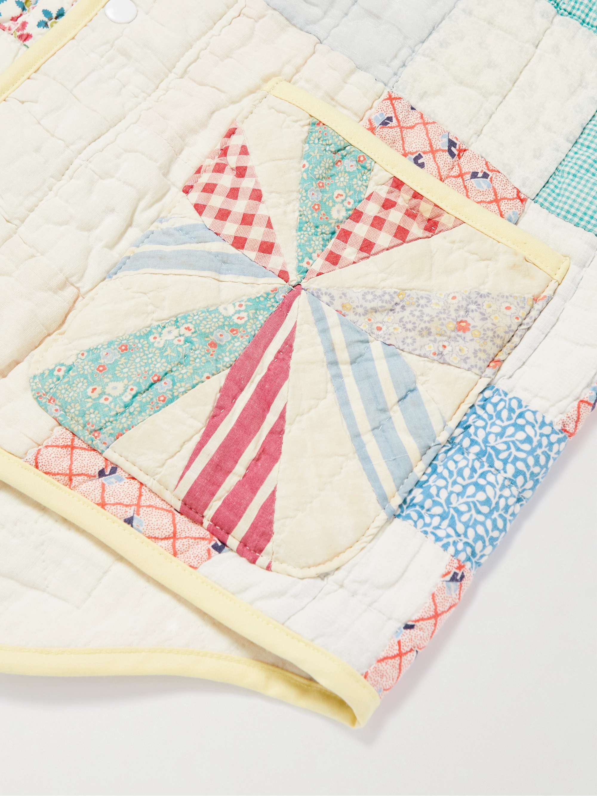 CARLEEN Quilted Patchwork Upcycled Cotton Gilet