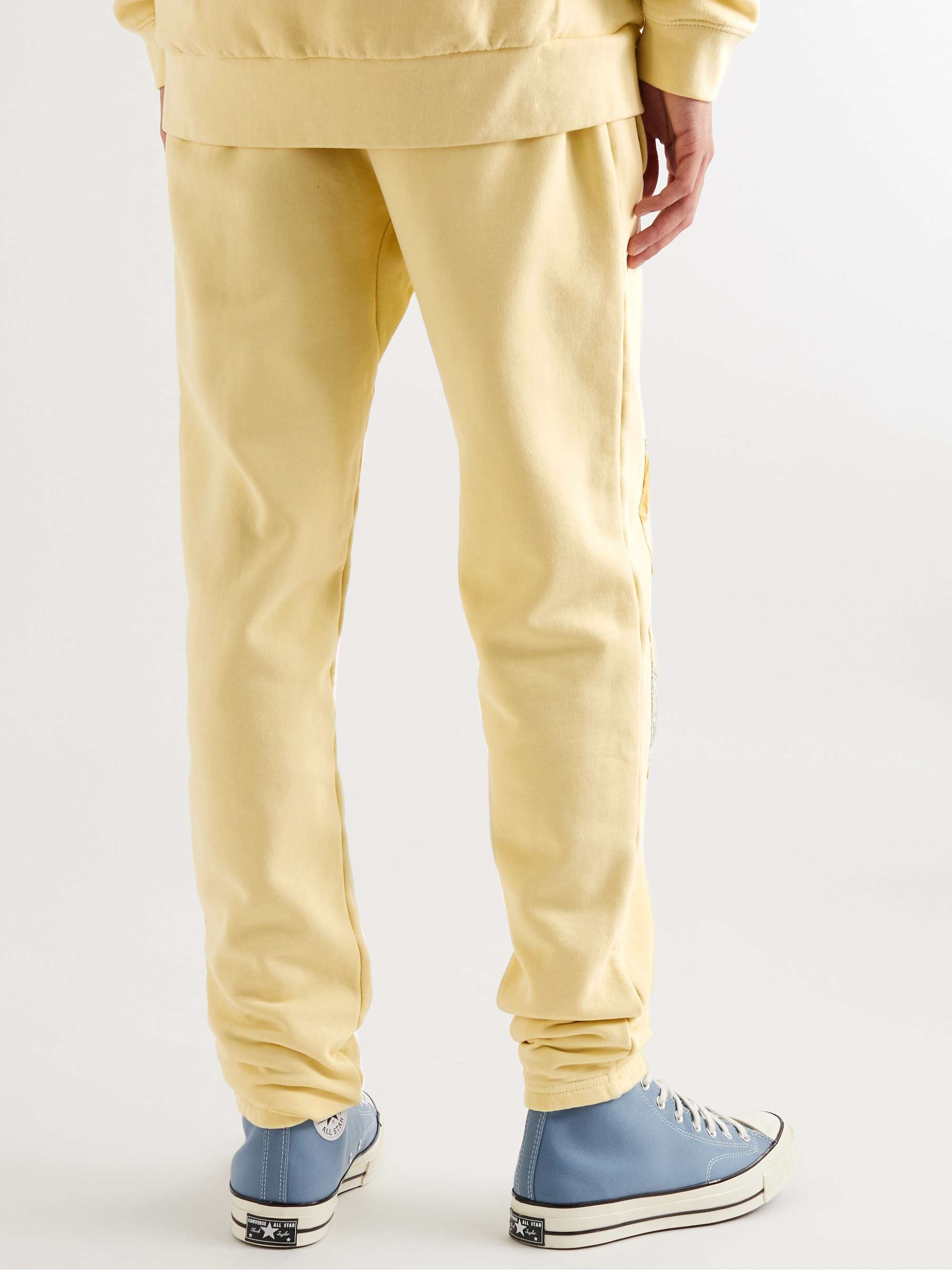 CARLEEN Tapered Upcycled Patchwork Organic Cotton-Jersey Sweatpants