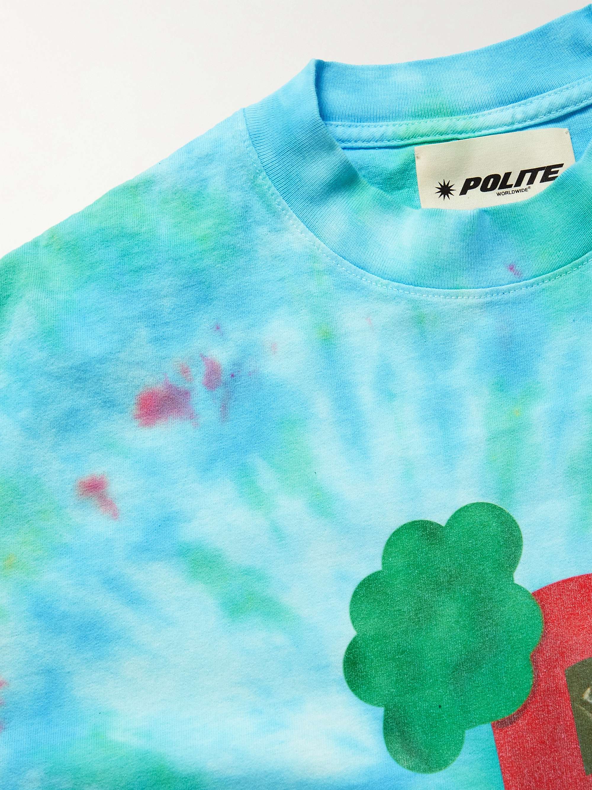 POLITE WORLDWIDE Proccoli Printed Tie-Dyed Cotton-Jersey T-Shirt