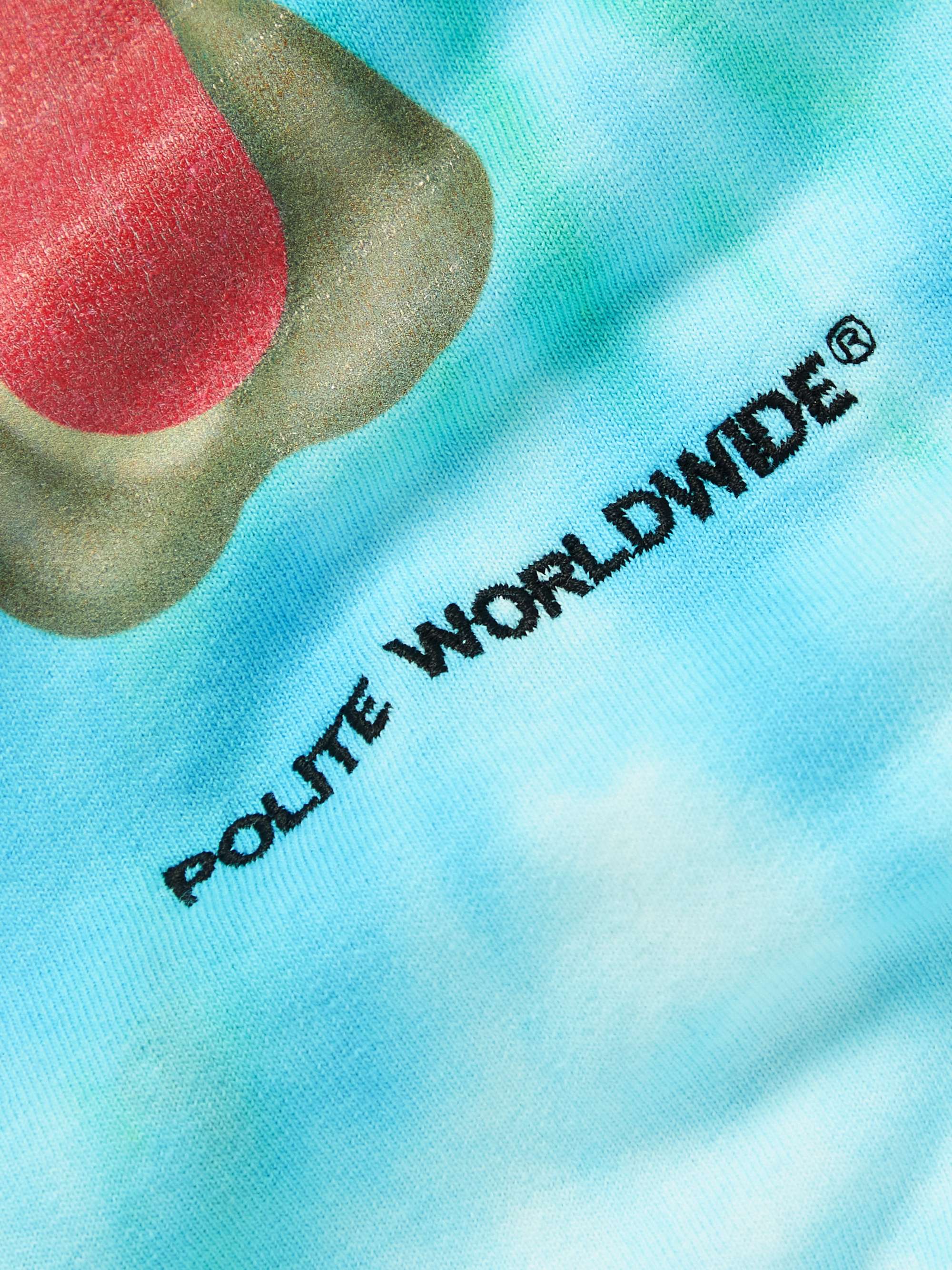 POLITE WORLDWIDE Proccoli Printed Tie-Dyed Cotton-Jersey T-Shirt