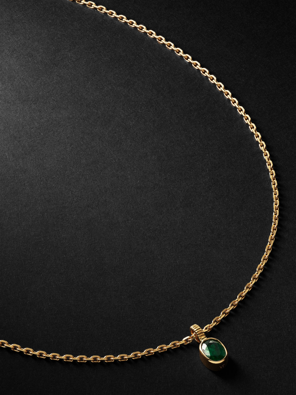 VILTIER MAGNETIC GOLD EMERALD PENDANT NECKLACE