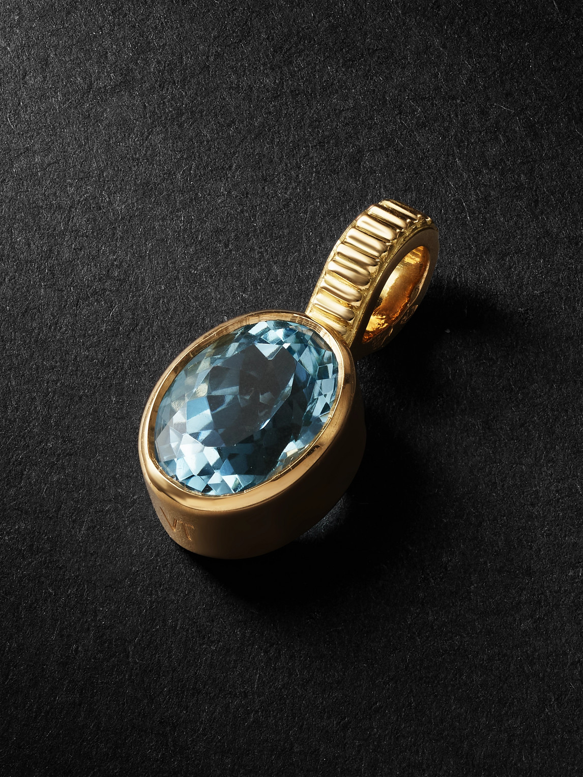 Magnetic Gold Aquamarine Pendant