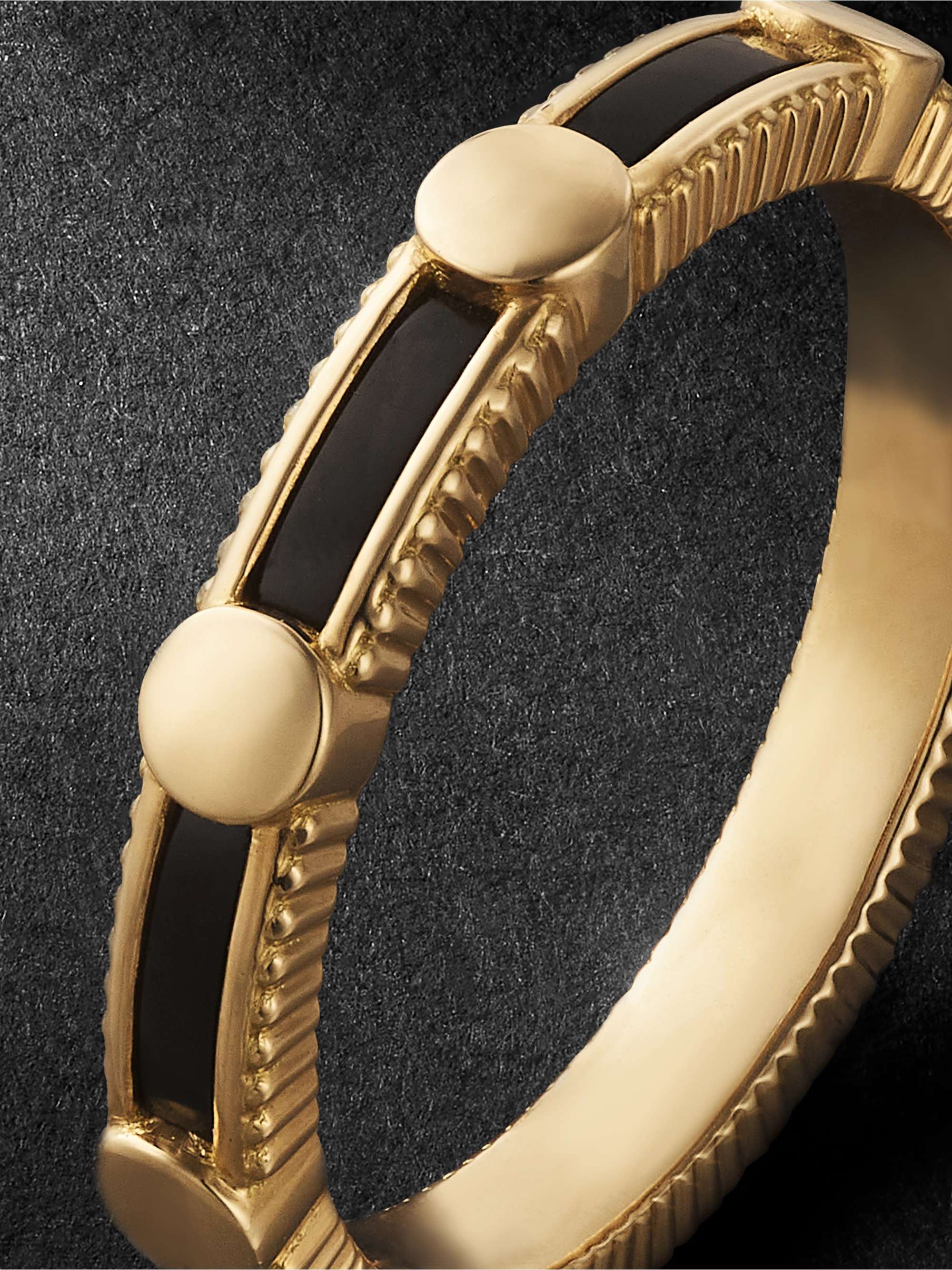 VILTIER Alliance Rayon 18-Karat Recycled-Gold Onyx Ring